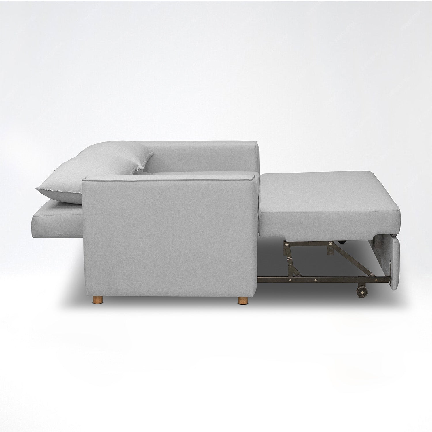 Sofá Cama Celta Lino Haus Gris Claro 3 Puestos