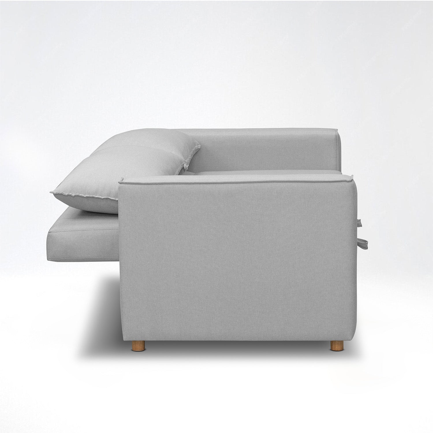 Sofá Cama Celta Lino Haus Gris Claro 3 Puestos