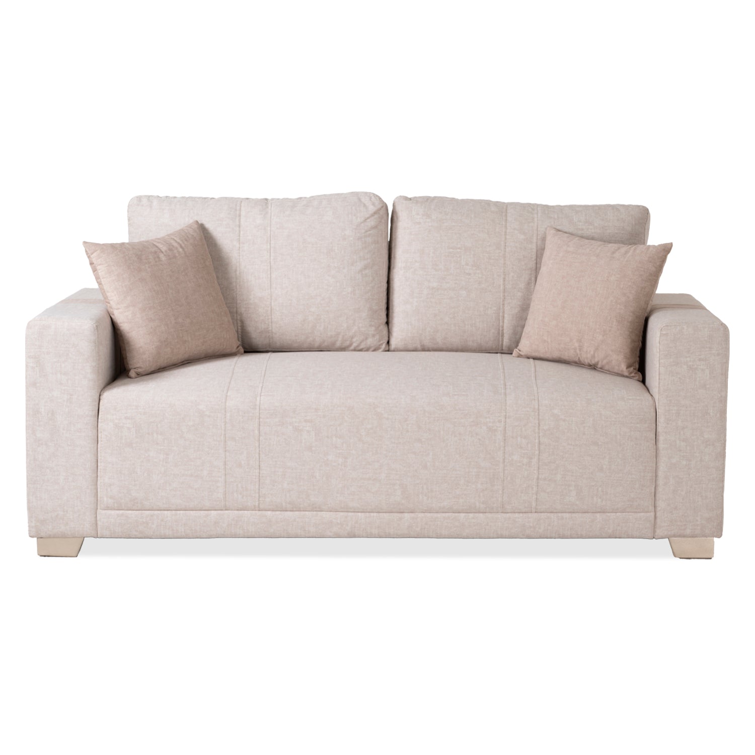 Sofá 3 Puestos Mark Velvet Idilio Beige, Champaña