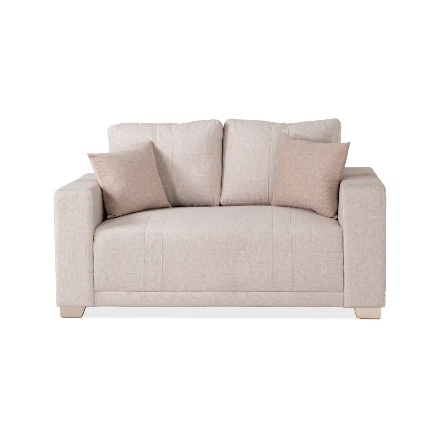 Sofá 2 Puestos Mark Velvet Idilio Beige, Champaña