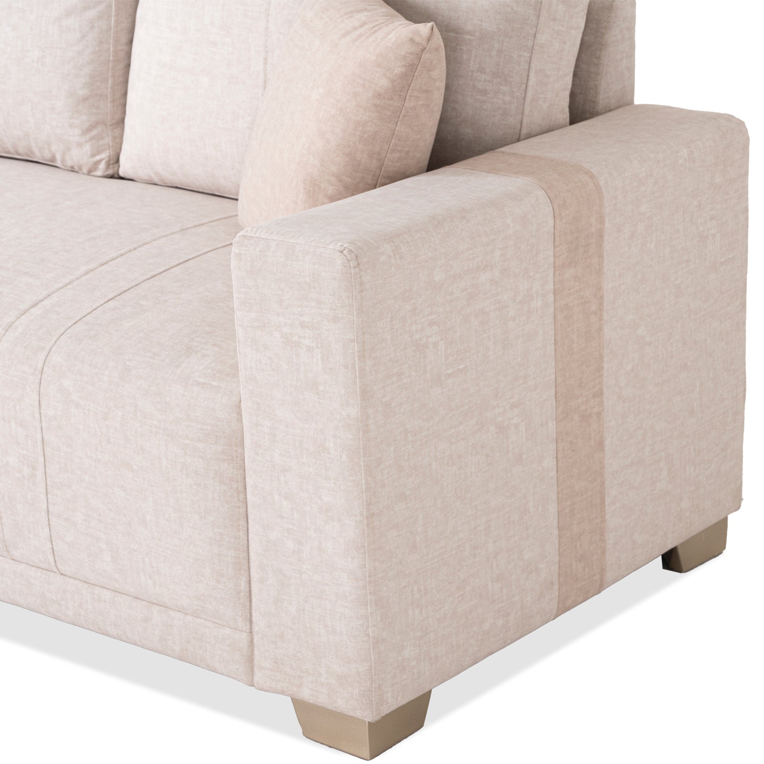 Sofá 2 Puestos Mark Velvet Idilio Beige, Champaña