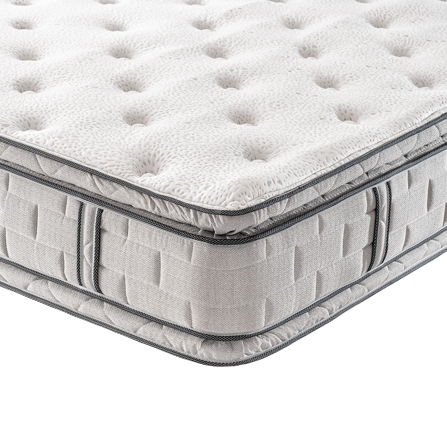 Combo Colchón Queen Bronce Gris Doble Pillow Top (Garantia 20 años)