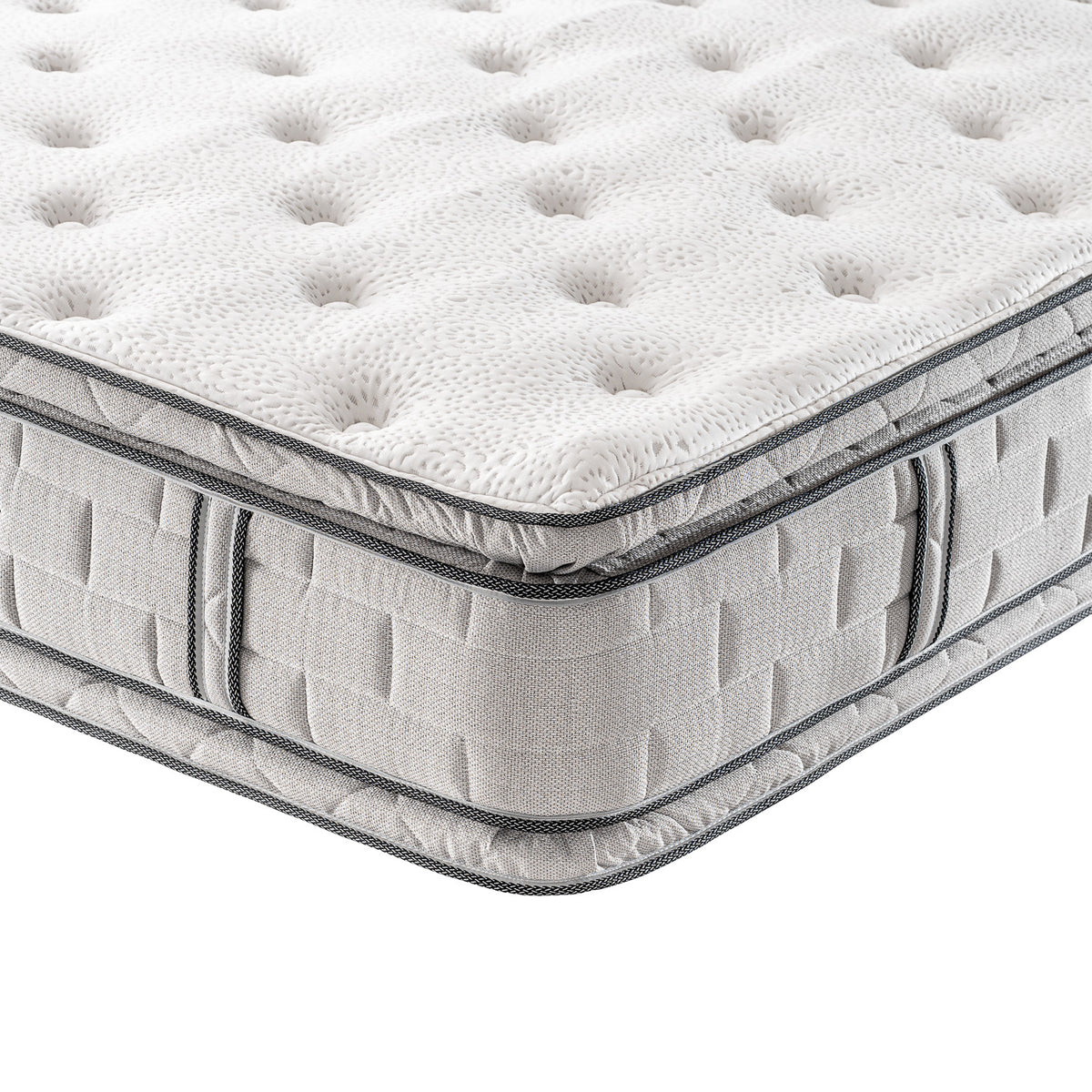 Combo Colchón Doble Bronce Gris Doble Pillow Top (Garantía 20 Años)