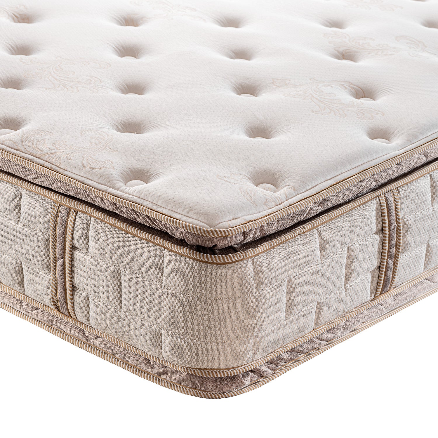 Combo Colchón King Bronce Beige Doble Pillow top (Garantia 20 años)