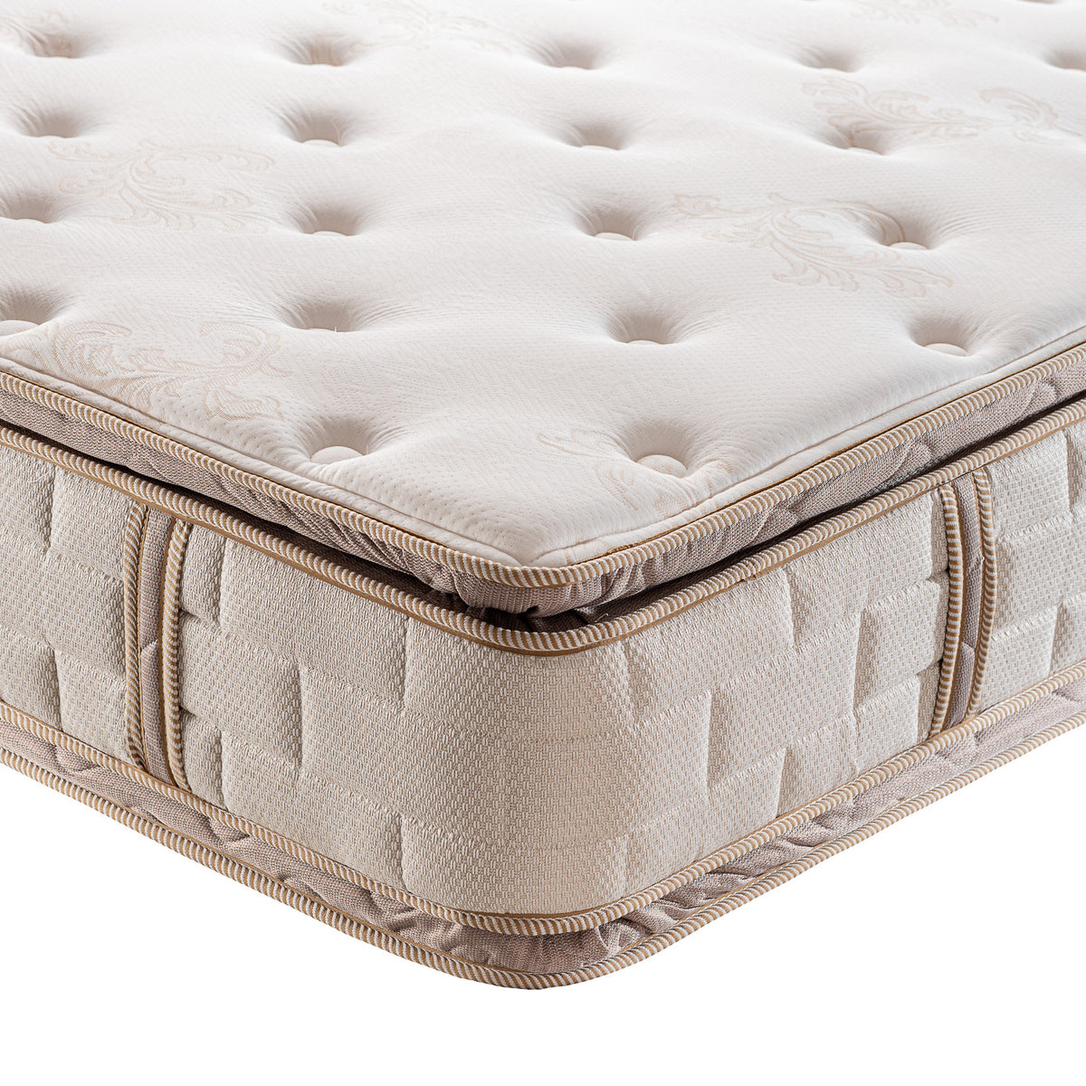 Colchón Doble Bronce Doble Pillow Top + Gratis Cama Beige