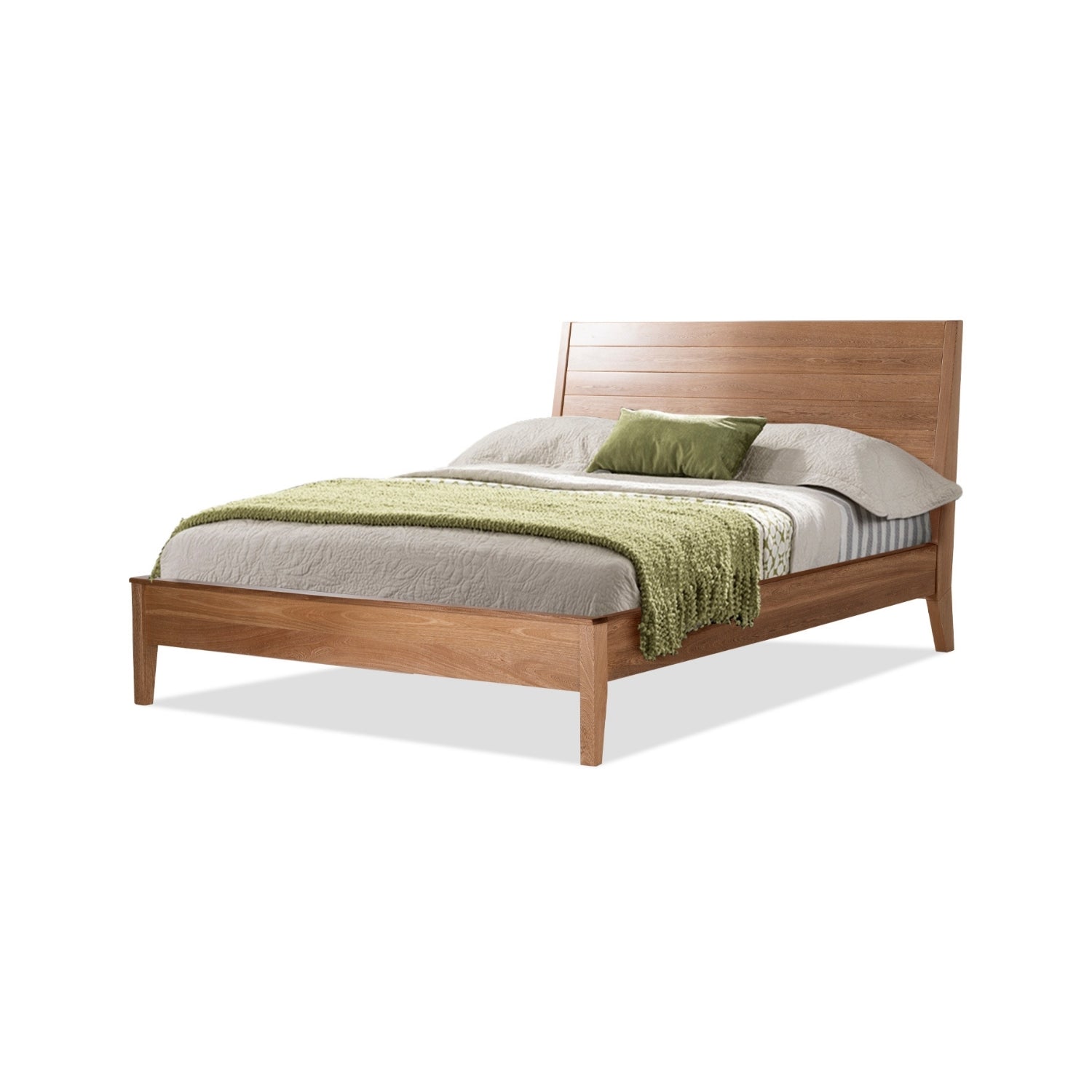 Combo Cama Doble Fox Natural + Colchón Lexus Pillow Top + Nochero Artemisa Natural