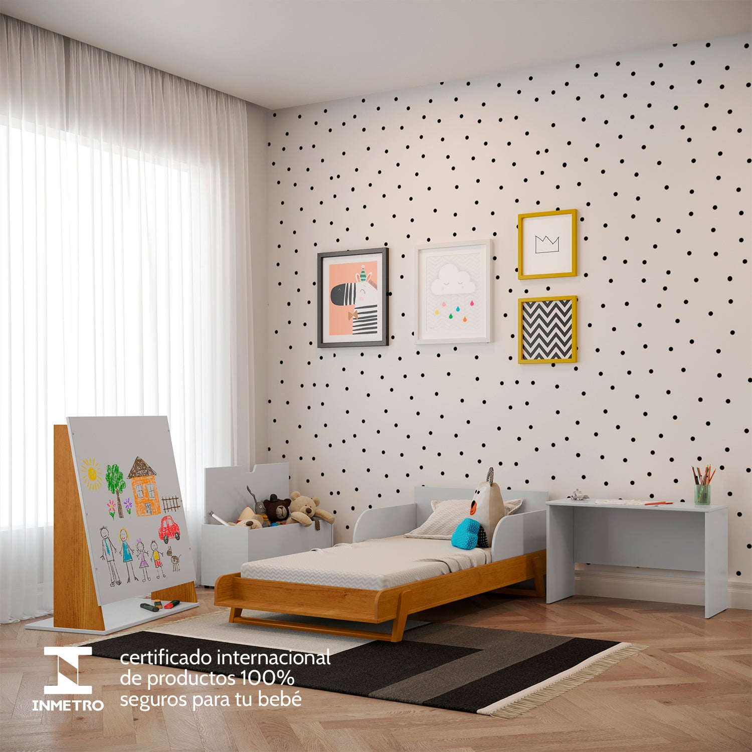 Cama Cuna Maggic Blanco, Miel