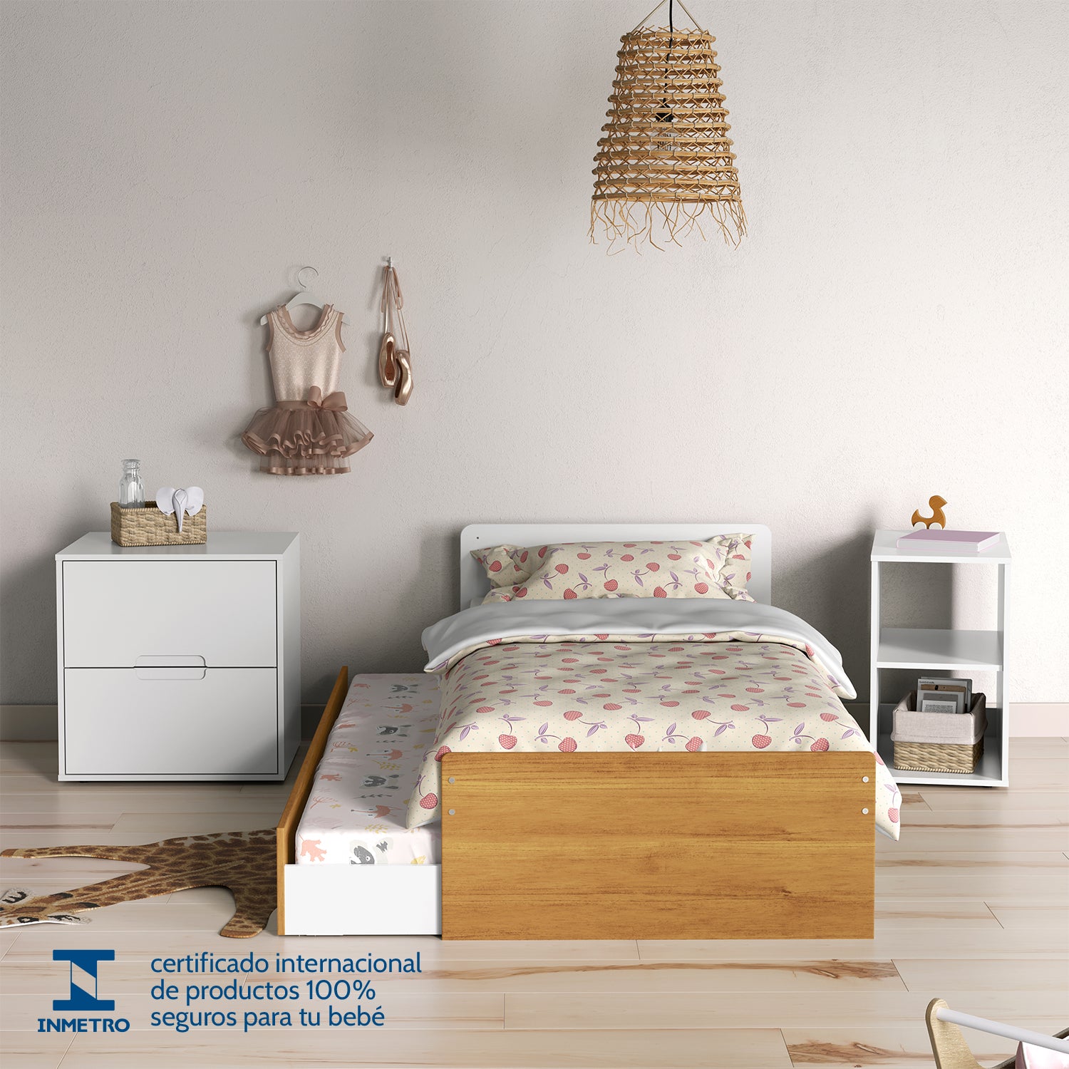 Cama Cuna Para Bebé Moys Blanco, Miel