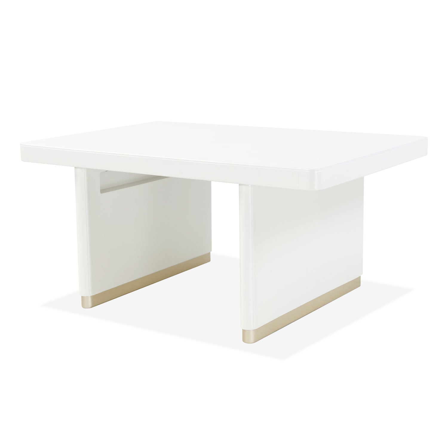 Mesa De Centro Bonn Blanco Perla, Champaña Rectangular