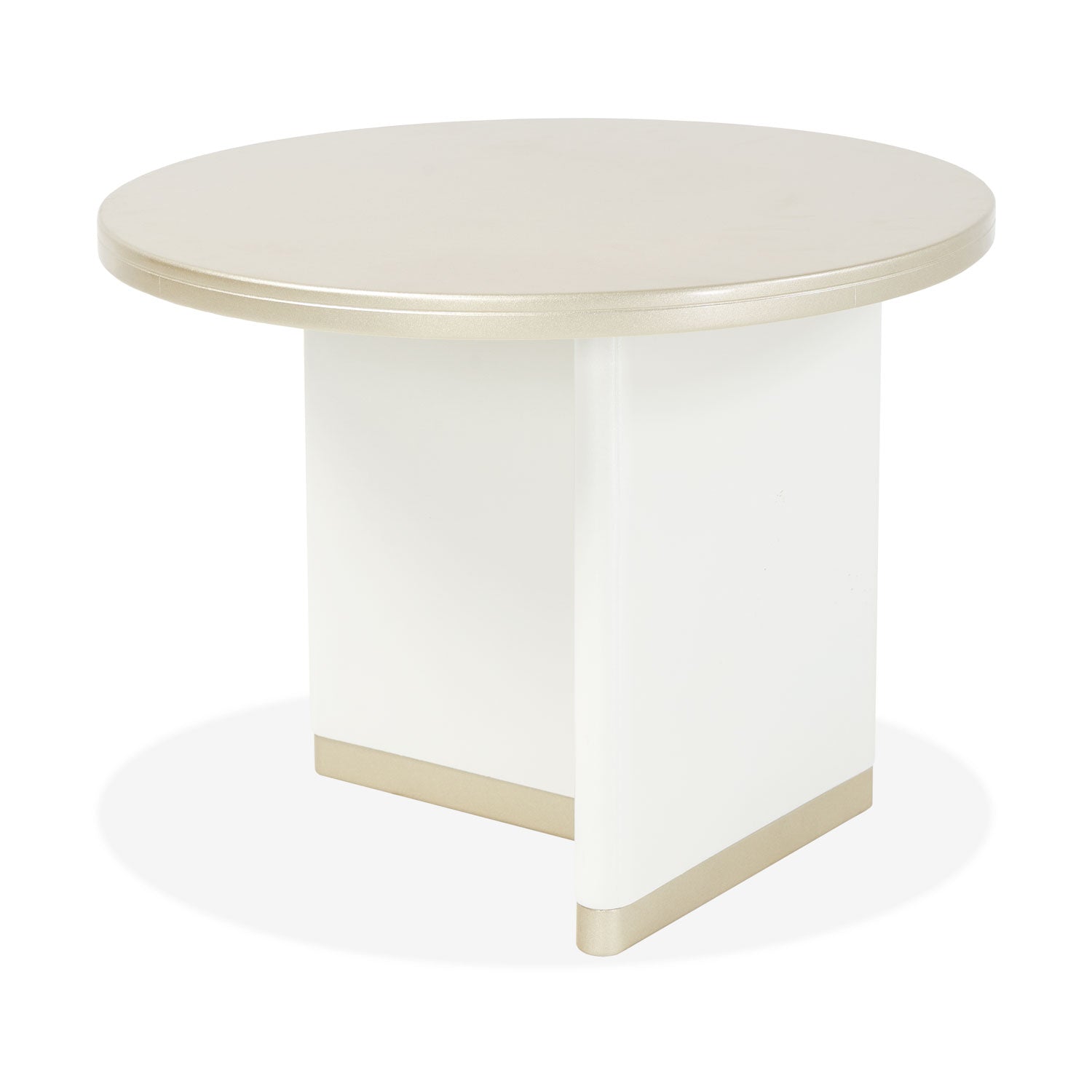 Mesa De Centro Bonn Blanco Perla, Champaña Circular