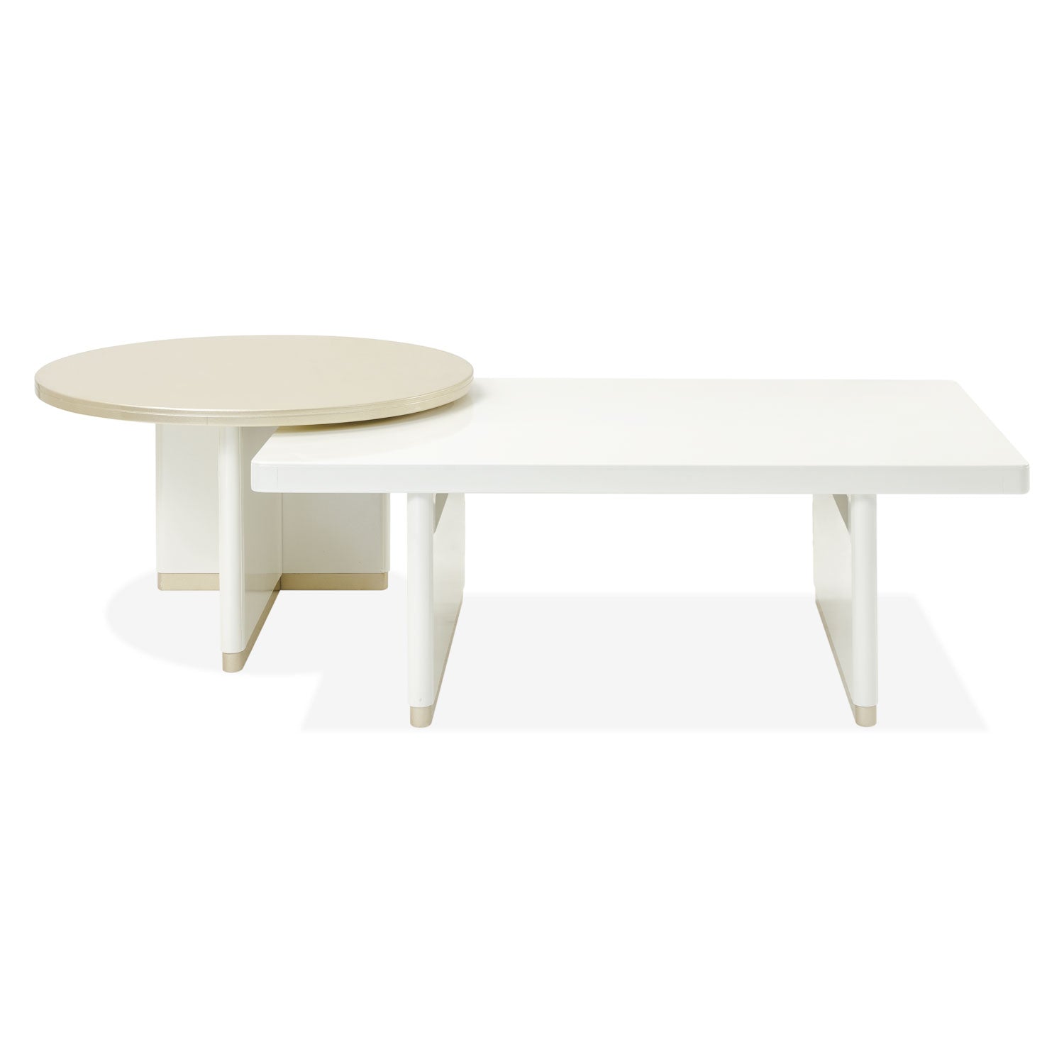 Mesa De Centro Bonn Blanco Perla, Champaña Circular Premium