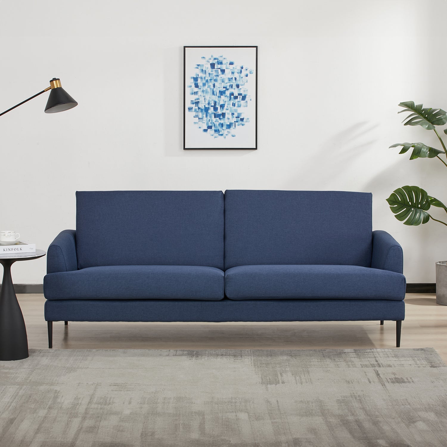 Sofá 3 Puestos Lexus Microfibra Azul