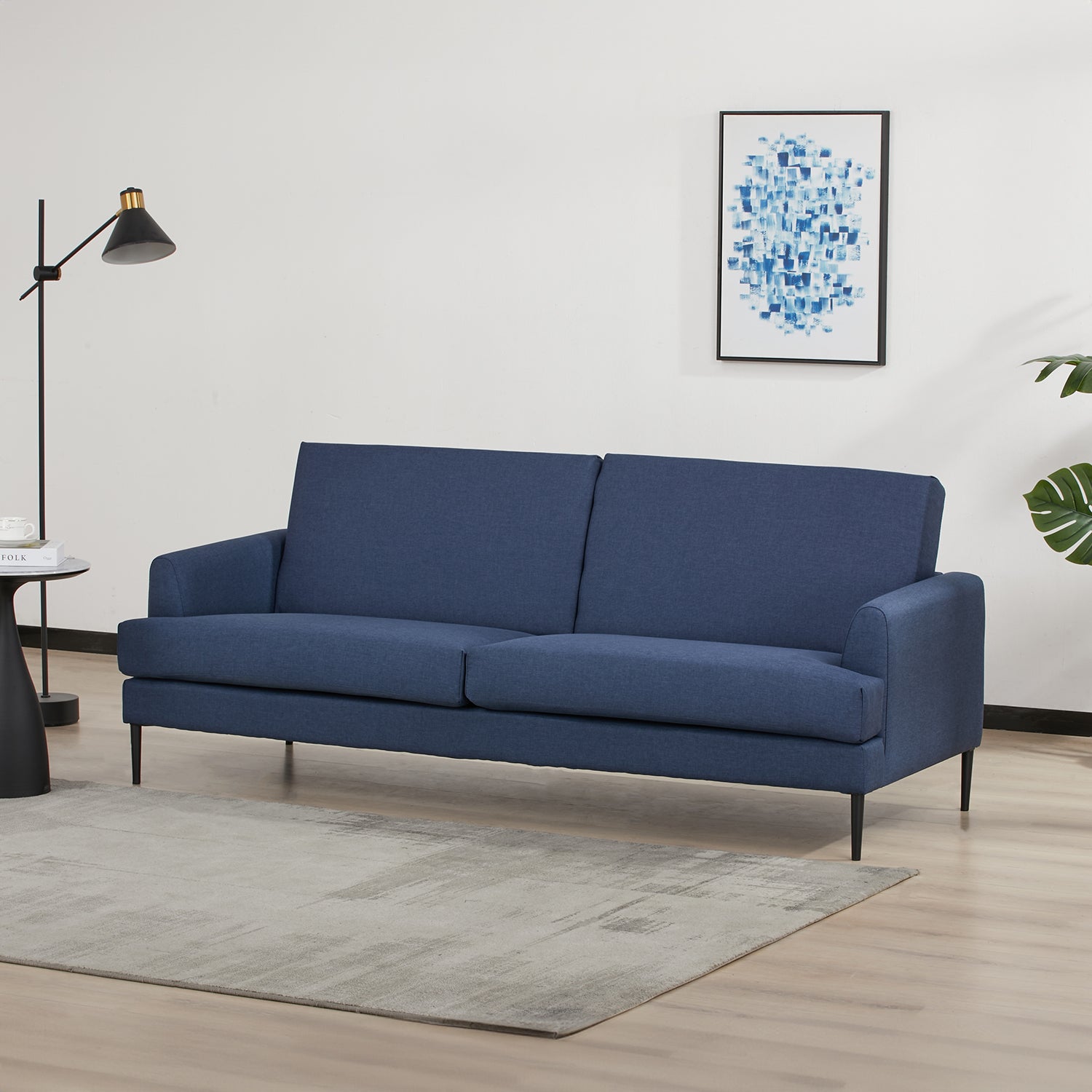 Sofá 3 Puestos Lexus Microfibra Azul