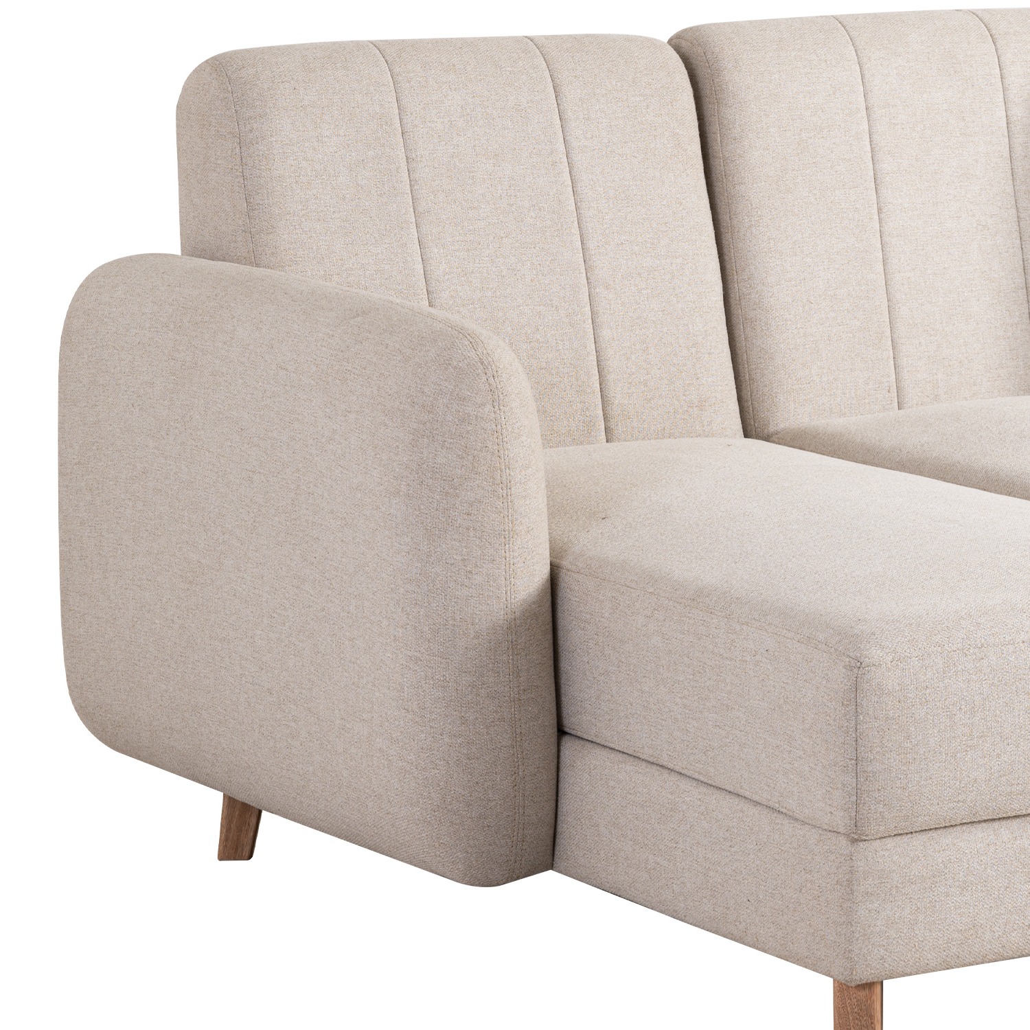 Sofá en L Alissa Lino Verona Beige Orientación Izquierda