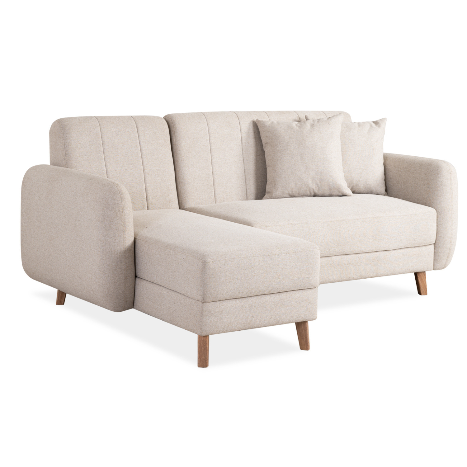 Sofá en L Alissa Lino Verona Beige Orientación Izquierda