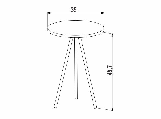 Mesa Auxiliar 35X48 Lilo Natural, Negro