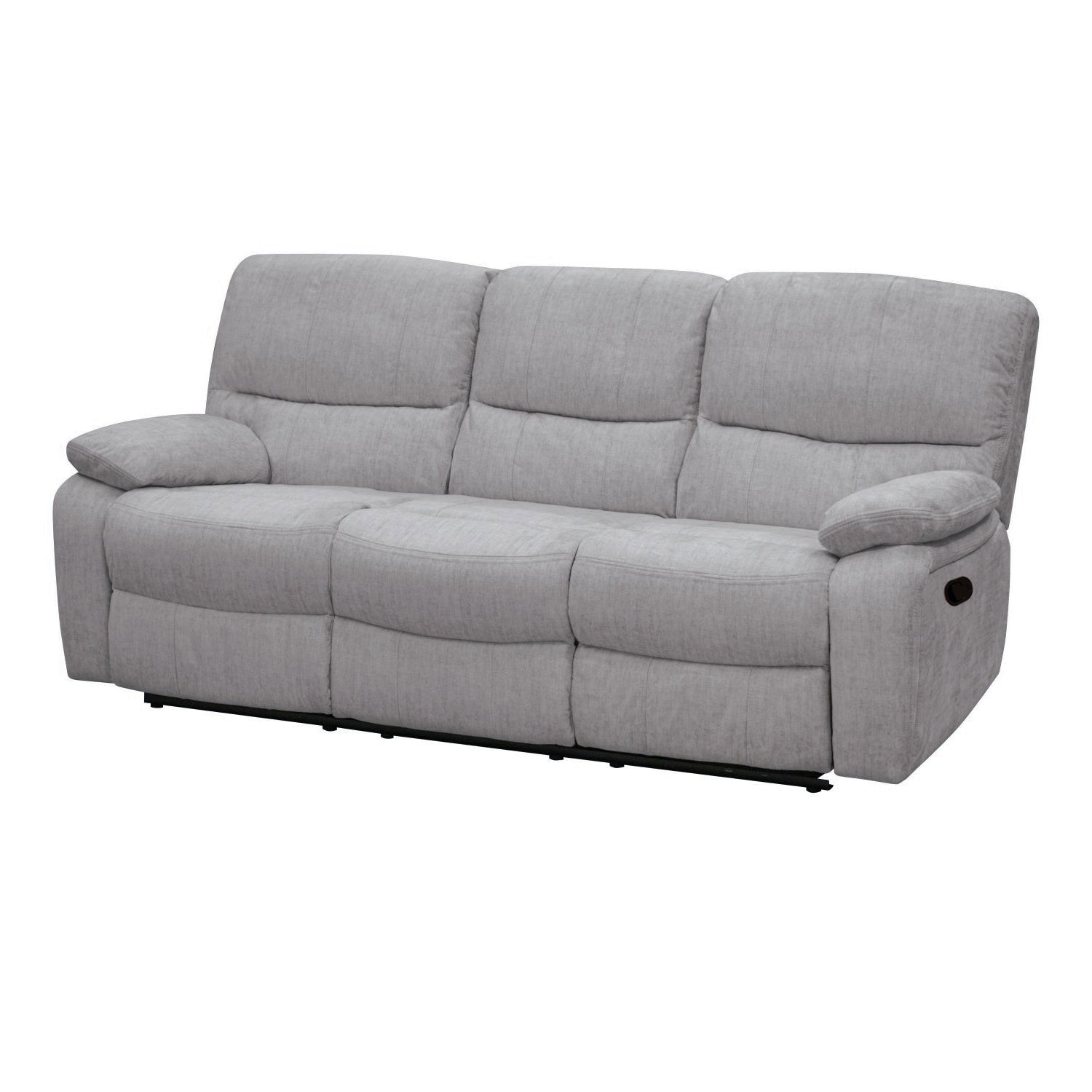 Sofá Reclinable 3 Puestos Star Velvet Atlas Gris