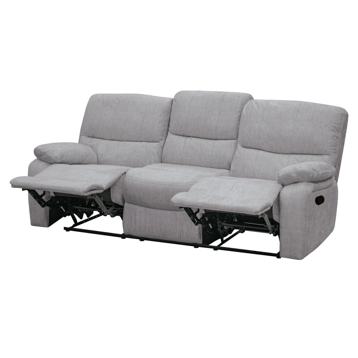 Sofá Reclinable 3 Puestos Star Velvet Atlas Gris