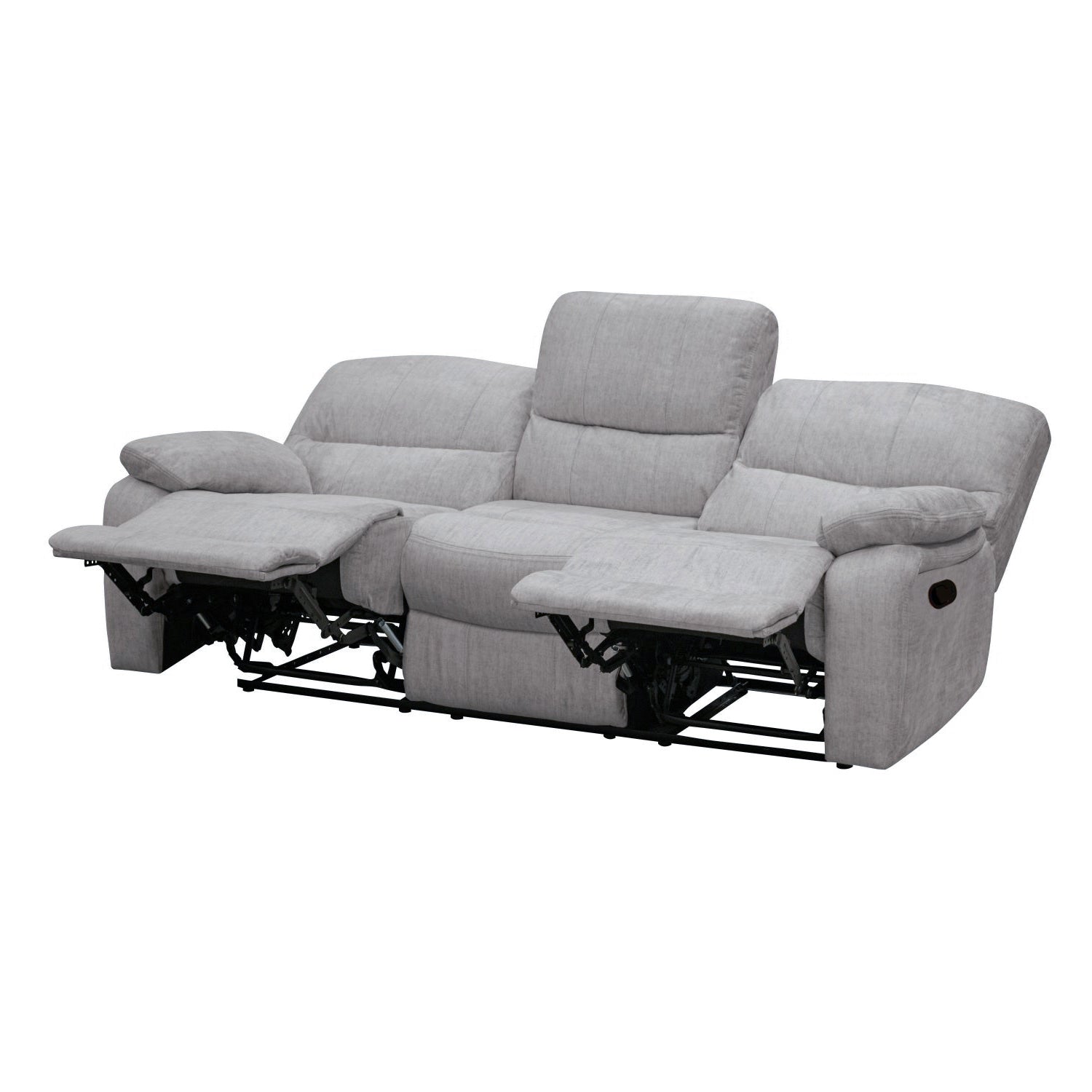 Sofá Reclinable 3 Puestos Star Velvet Atlas Gris