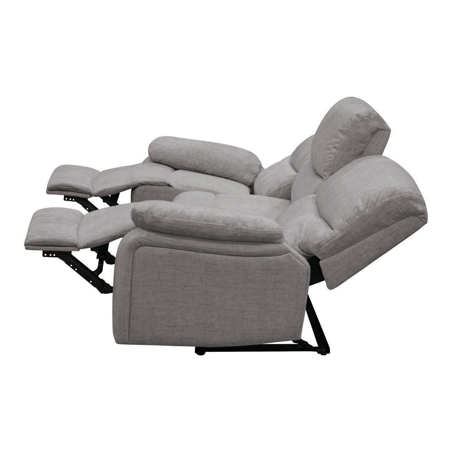 Sofá Reclinable 3 Puestos Star Velvet Atlas Gris