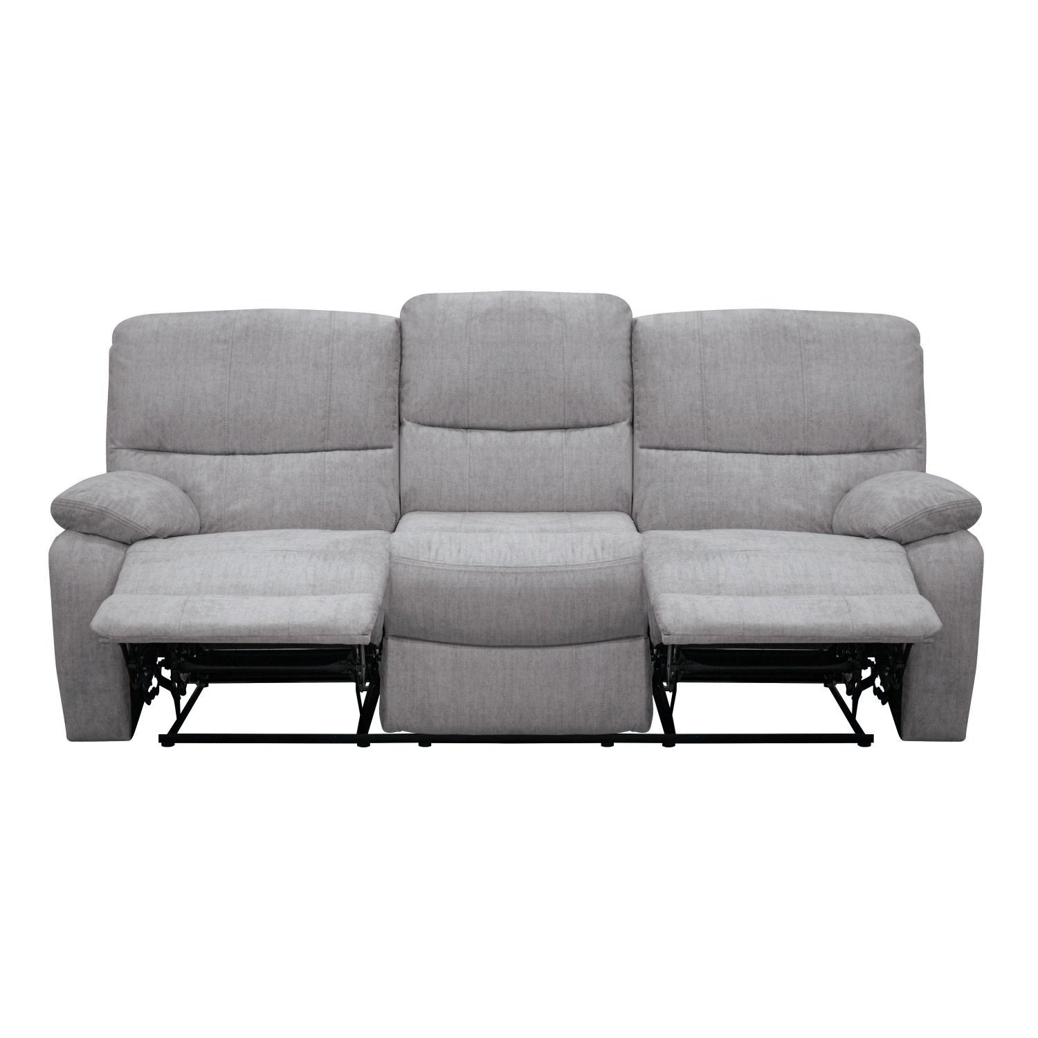 Sofá Reclinable 3 Puestos Star Velvet Atlas Gris
