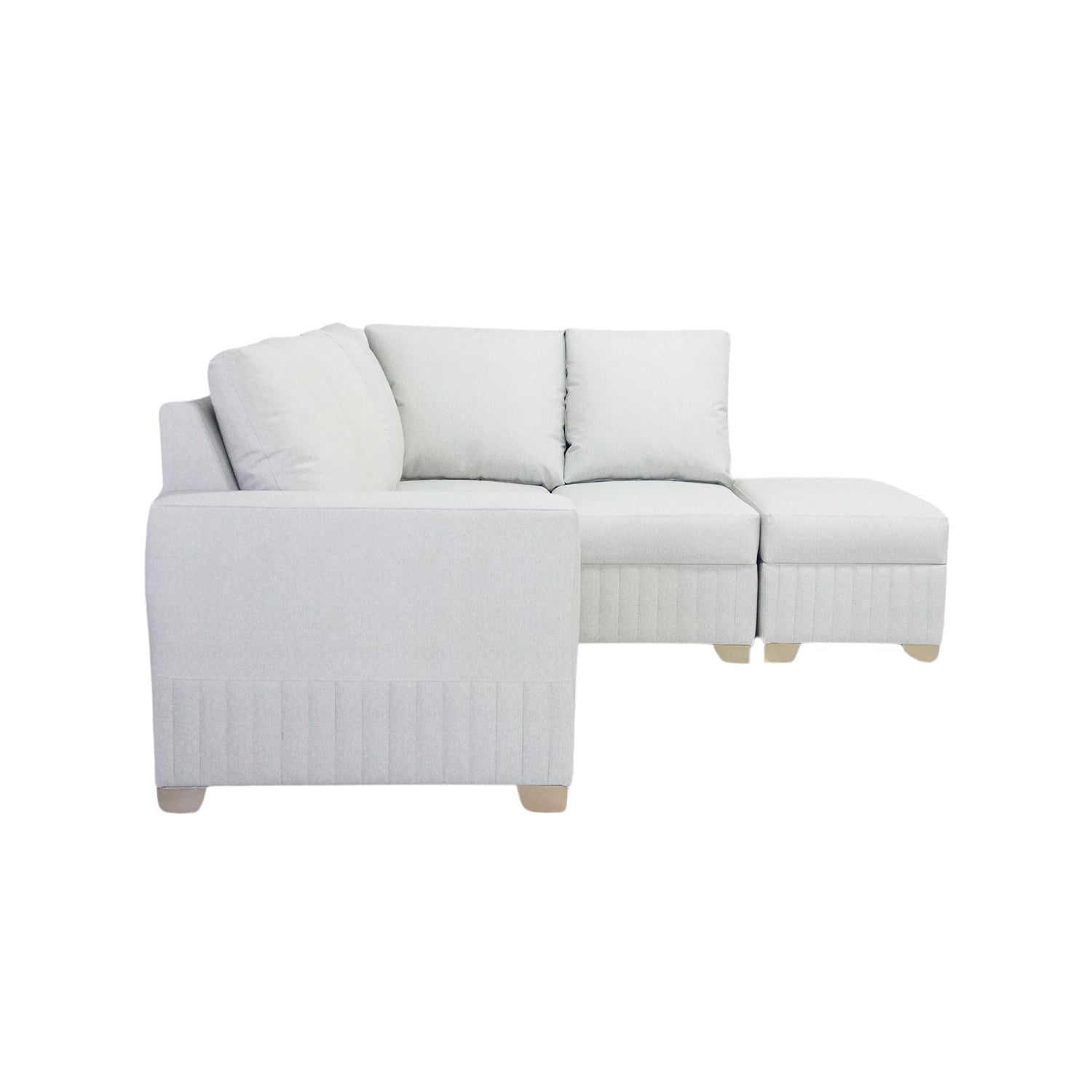 Combo Sala Rinconera Tampa Eurolino Plata, Champaña + Comedor 4 Puestos Walcot Gaira Plata