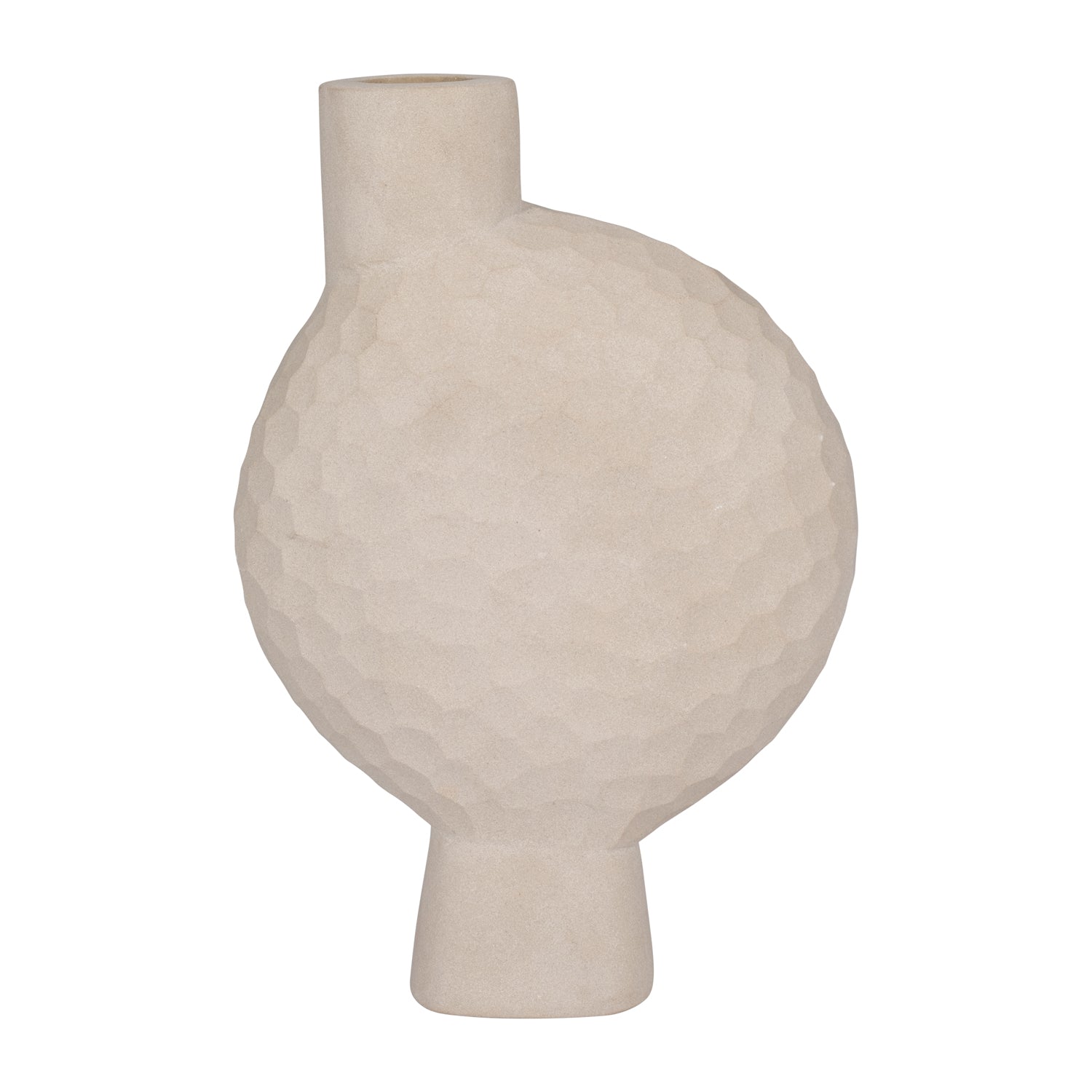 Jarron 28X20  Beige Martillado