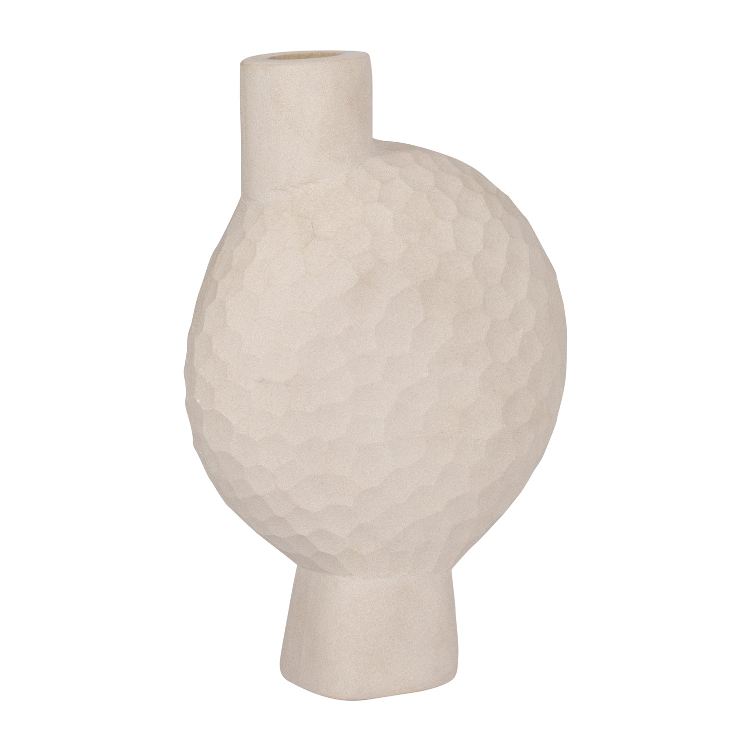 Jarron 28X20  Beige Martillado