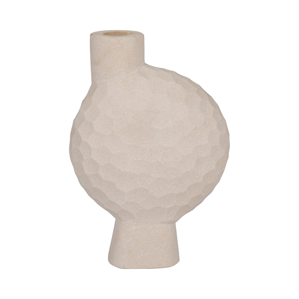 Jarron 23X15  Beige Martillado