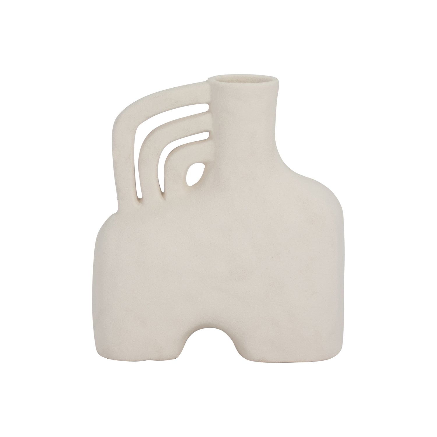 Jarron 20X20X10 Blanco Rugoso
