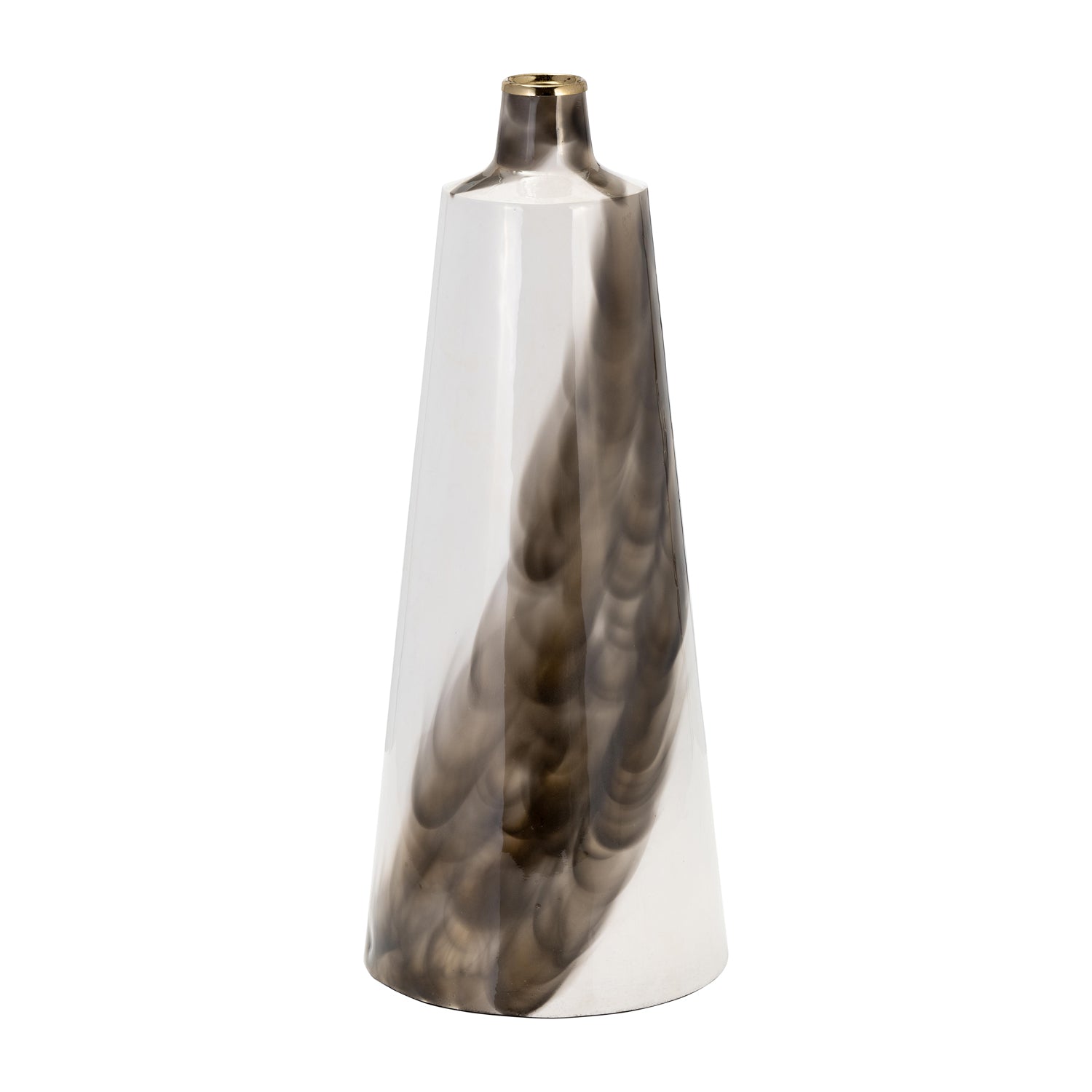 Jarron 46X18  Blanco Dorado