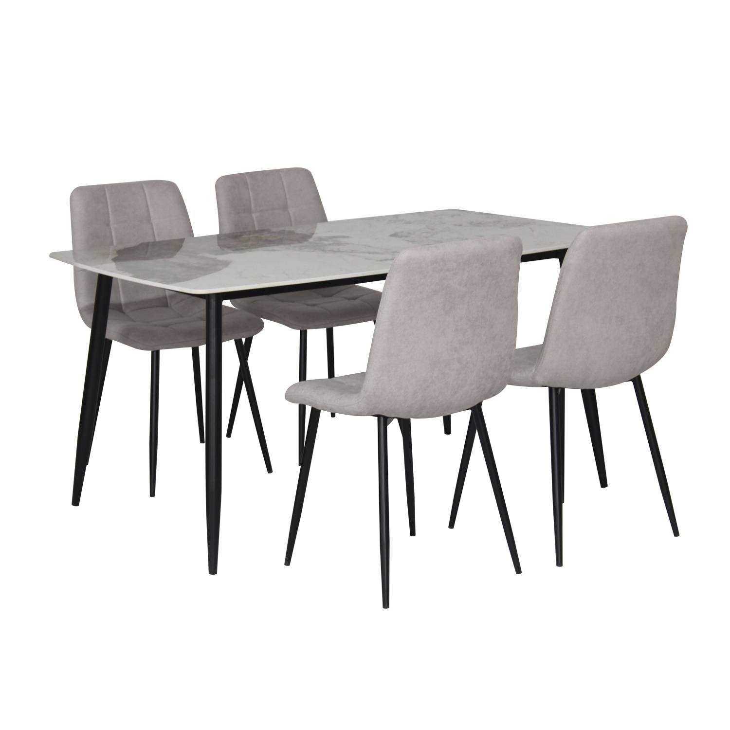Comedor 4 Puestos Oddy Beige, Negro