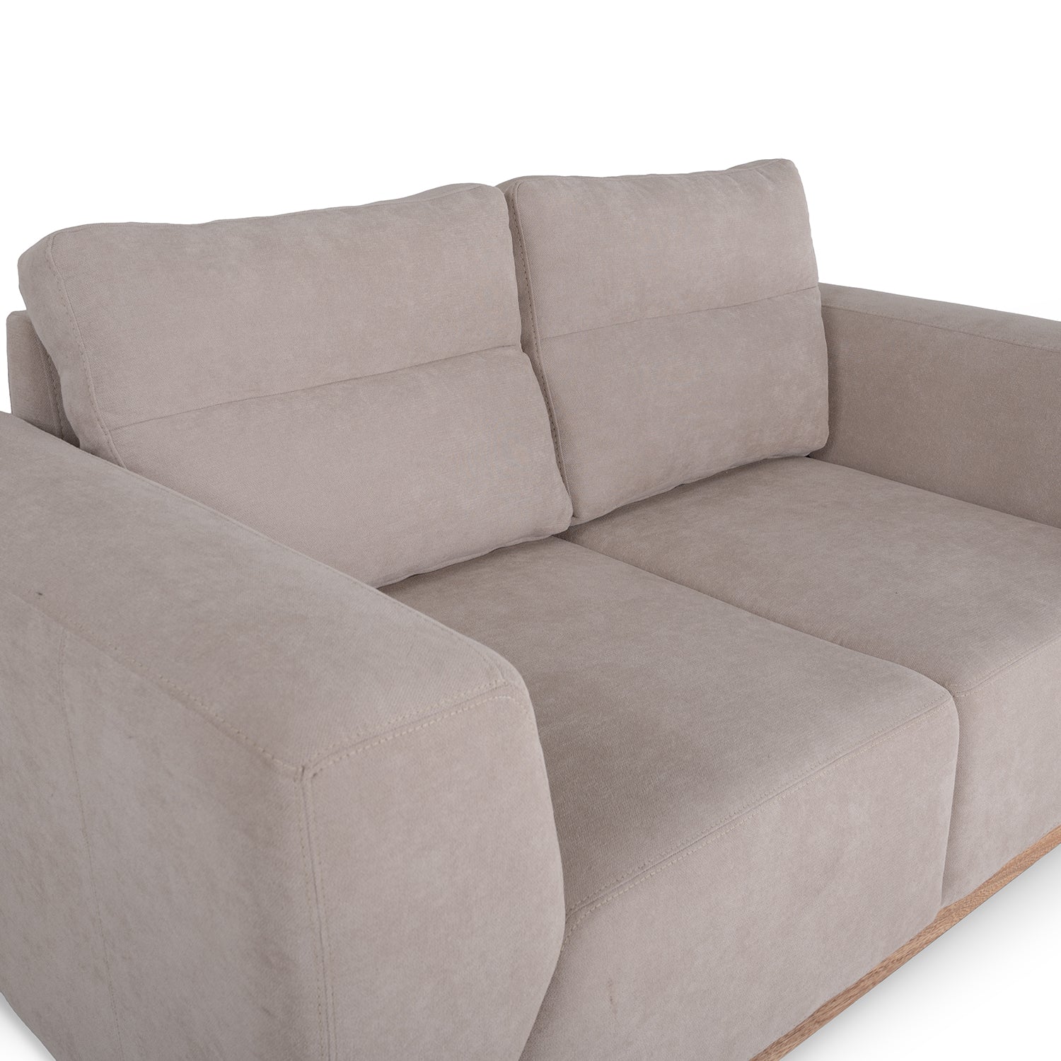 Sofá 2 Puestos Tebas Velvet Verdi Beige, Natural