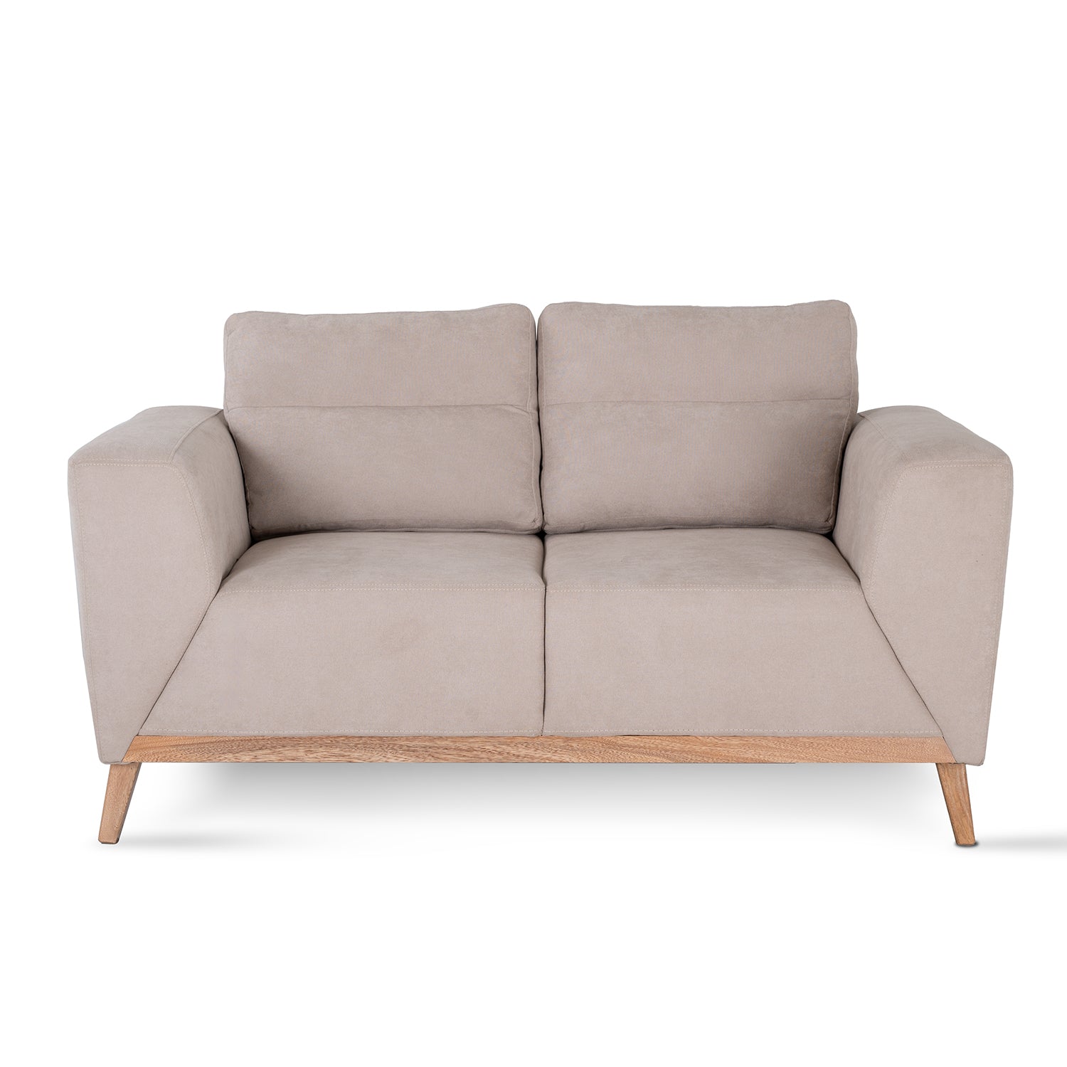 Sofa 3 Puestos Tebas Velvet Verdi Beige, Natural