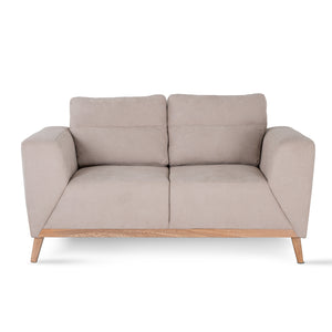 Sofa 3 Puestos Tebas Velvet Verdi Beige, Natural
