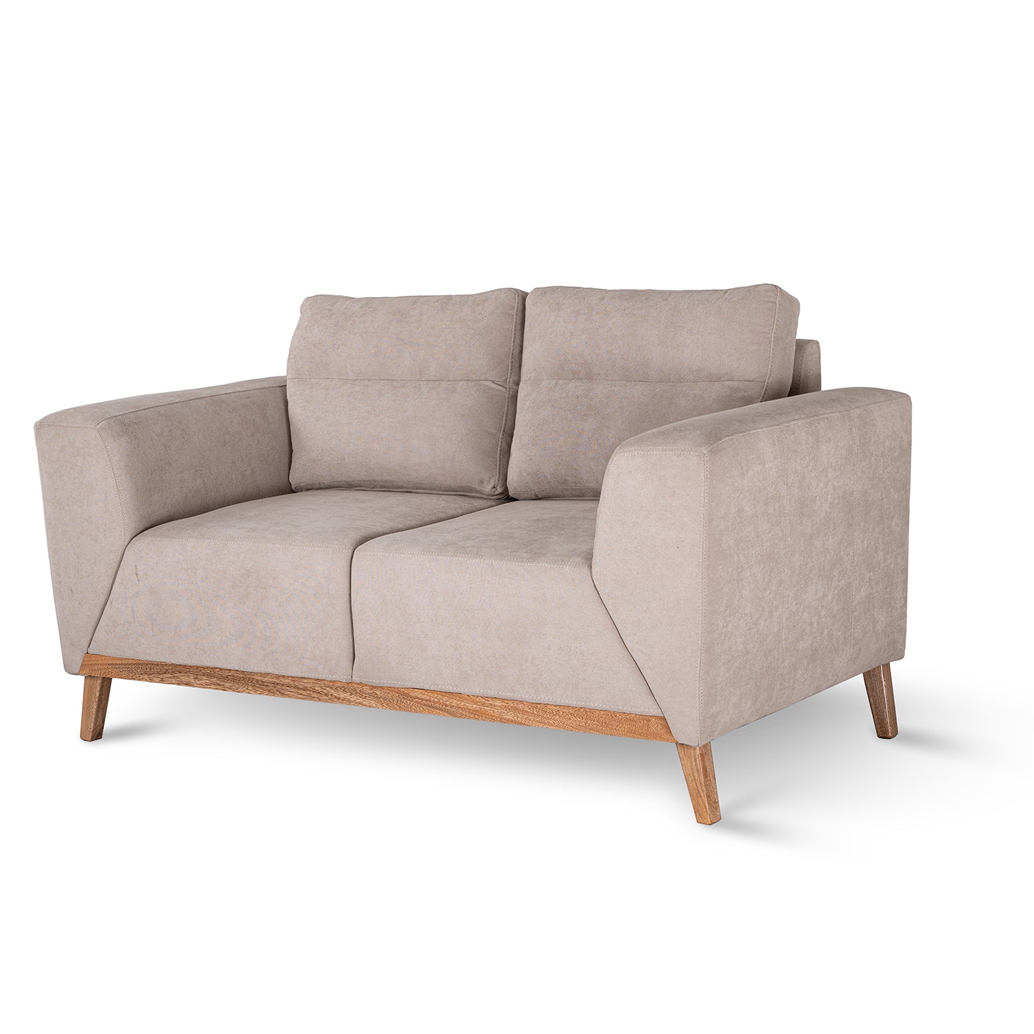 Sofa 3 Puestos Tebas Velvet Verdi Beige, Natural