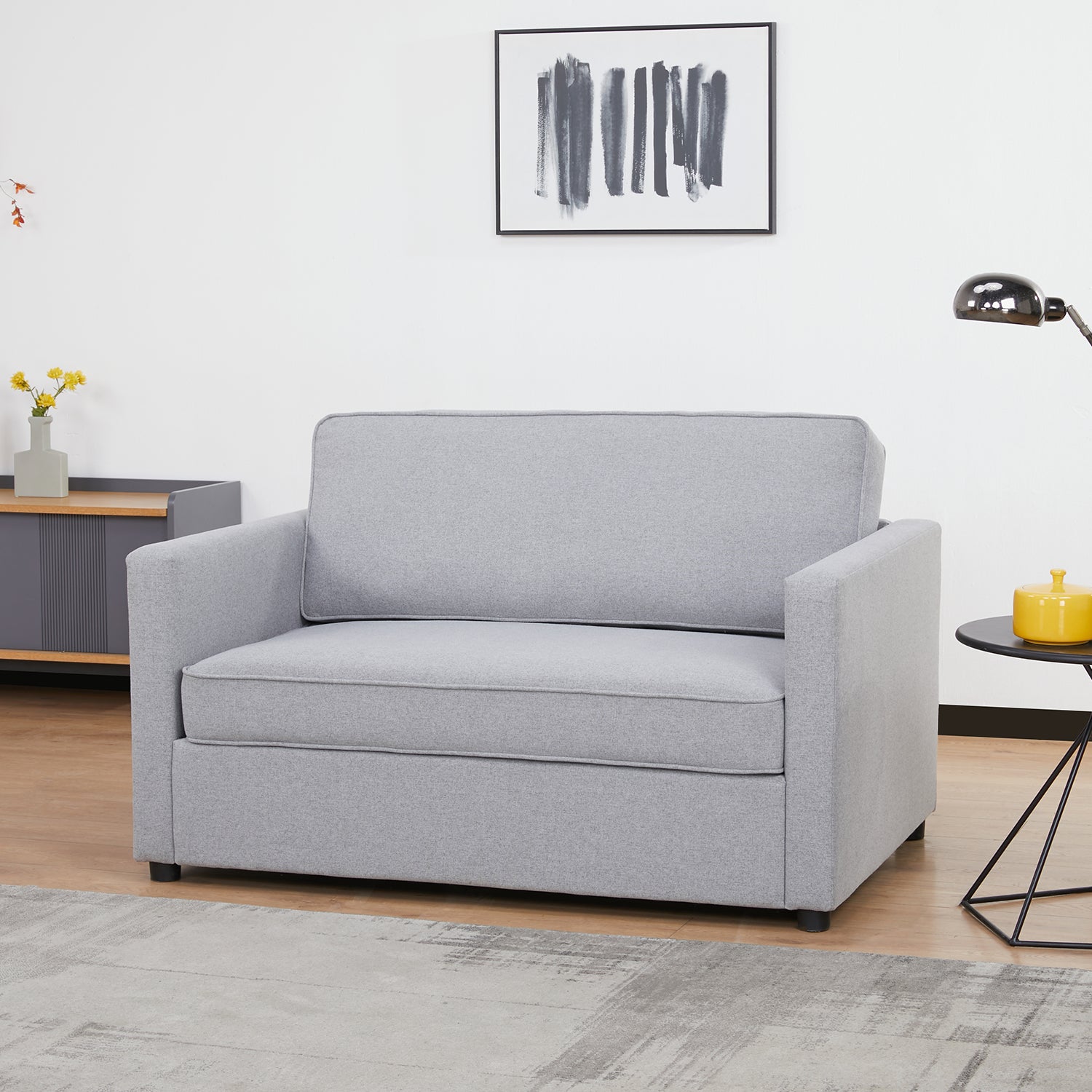 Sofa Cama Soho Microfibra Gris Plata