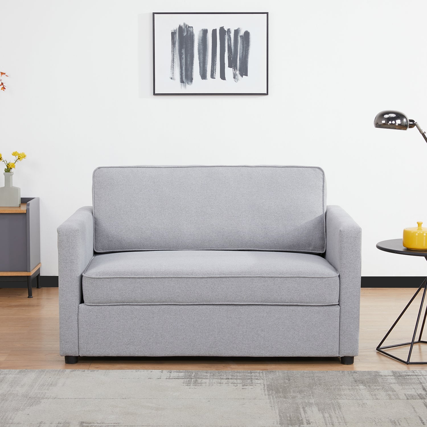 Sofa Cama Soho Microfibra Gris Plata