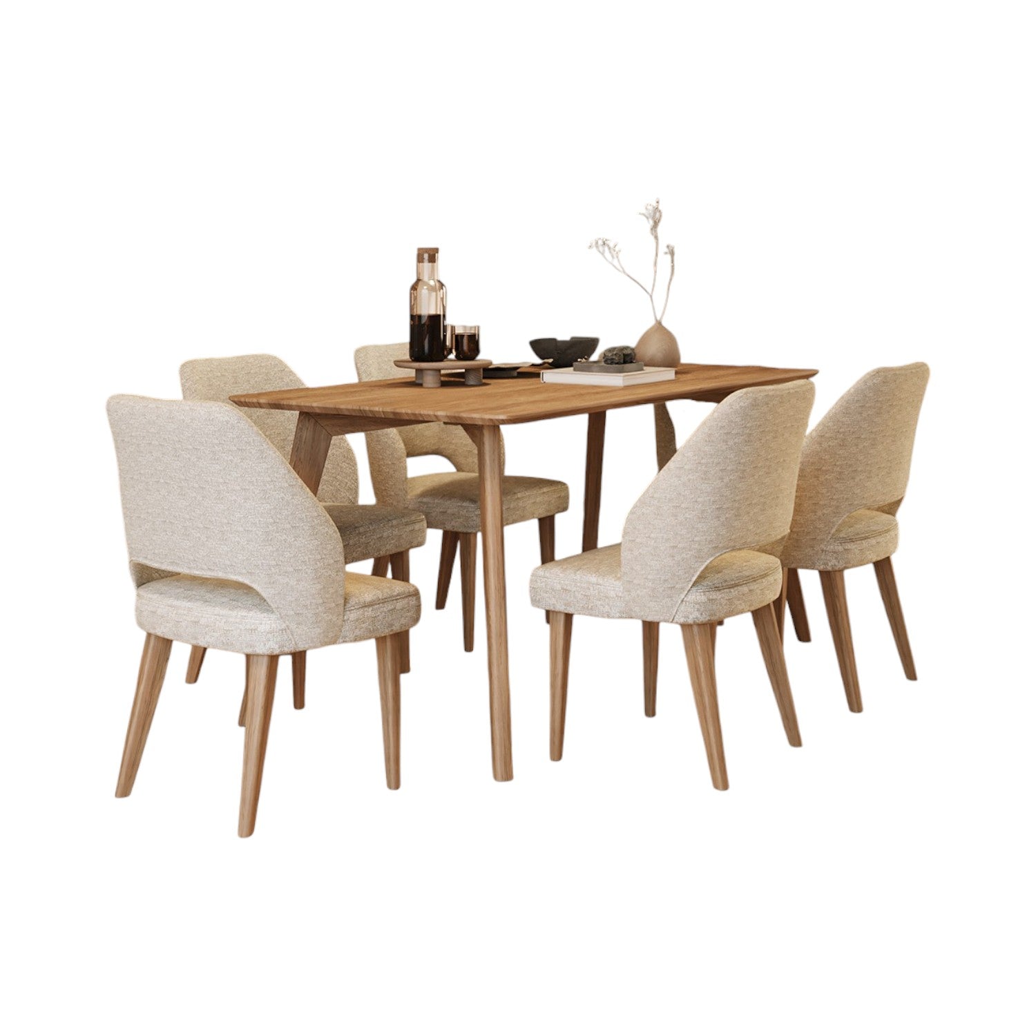 Mesa Comedor 6 Puestos Camille Cubierta Natural