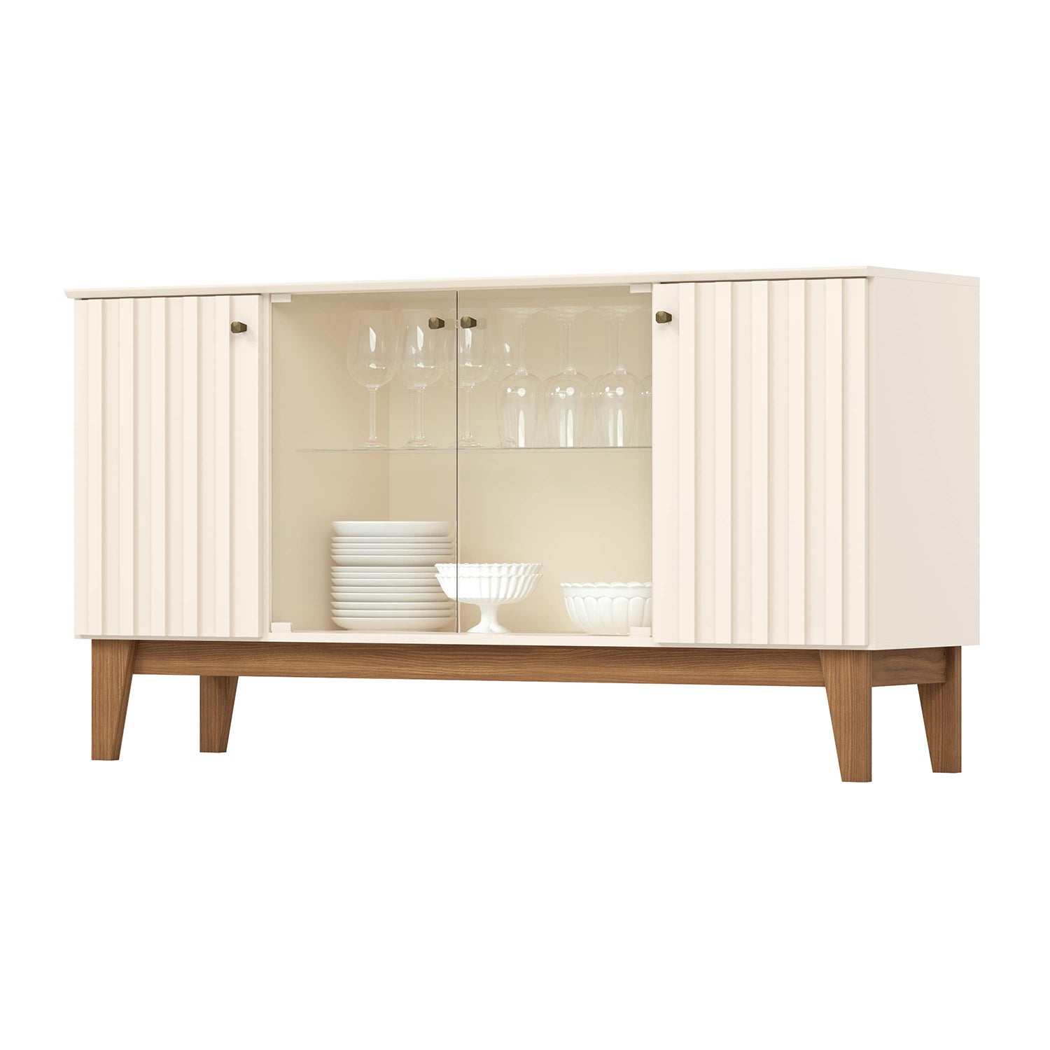 Bife Tulum 150X80X43 Offwhite, Natural
