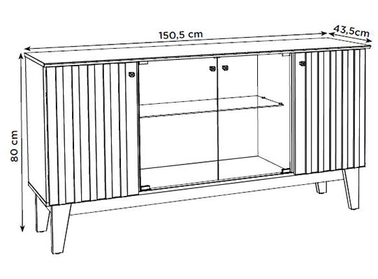 Bife Tulum 150X80X43 Offwhite, Natural
