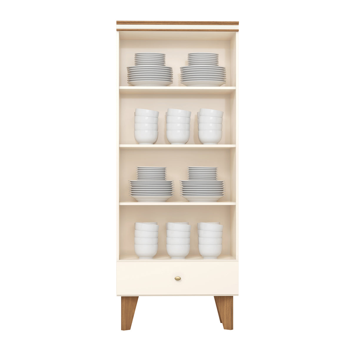Vitrina Tulum 71X181X43 Offwhite, Natural