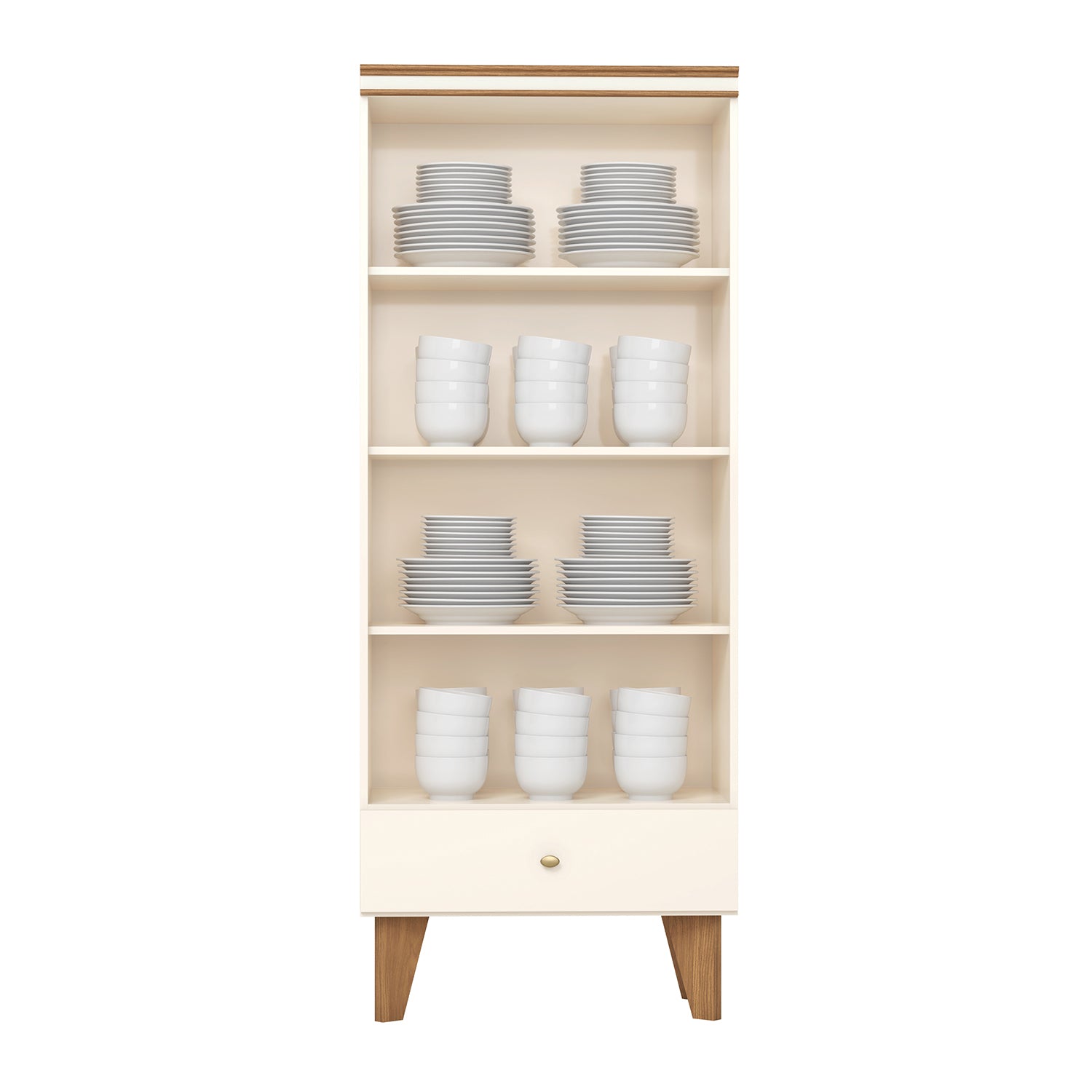 Vitrina Tulum 71X181X43 Offwhite, Natural
