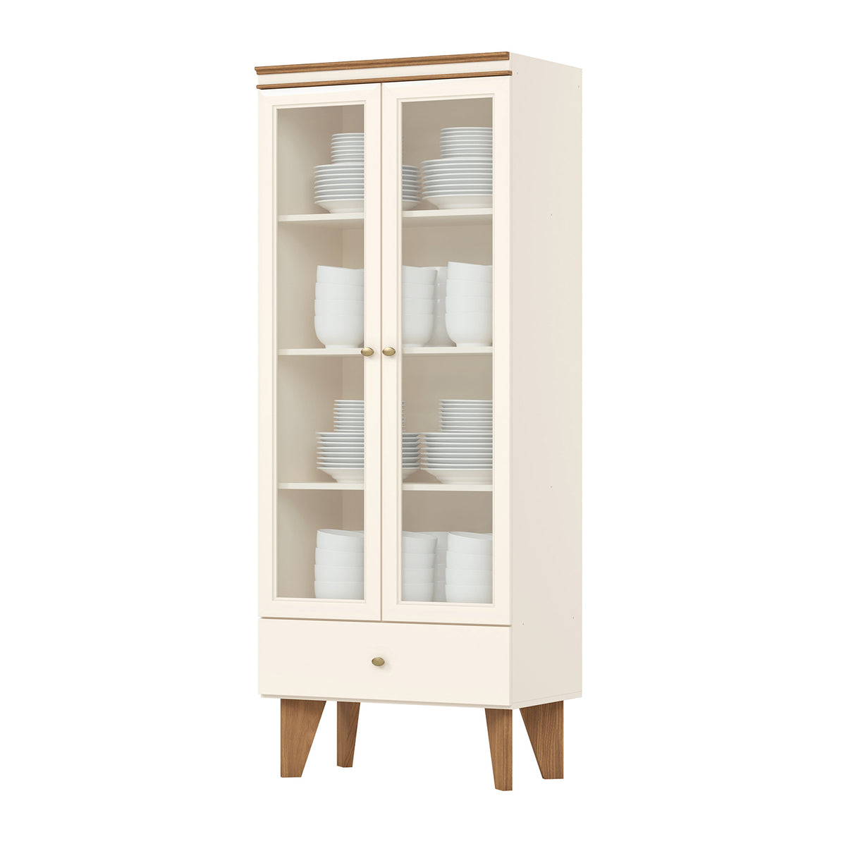 Vitrina Tulum 71X181X43 Offwhite, Natural