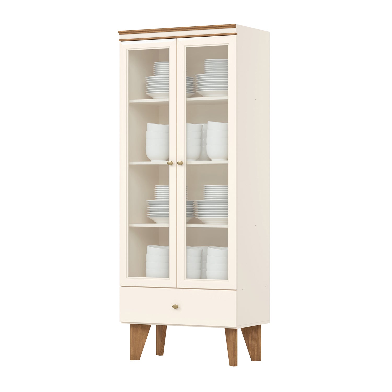 Vitrina Tulum 71X181X43 Offwhite, Natural