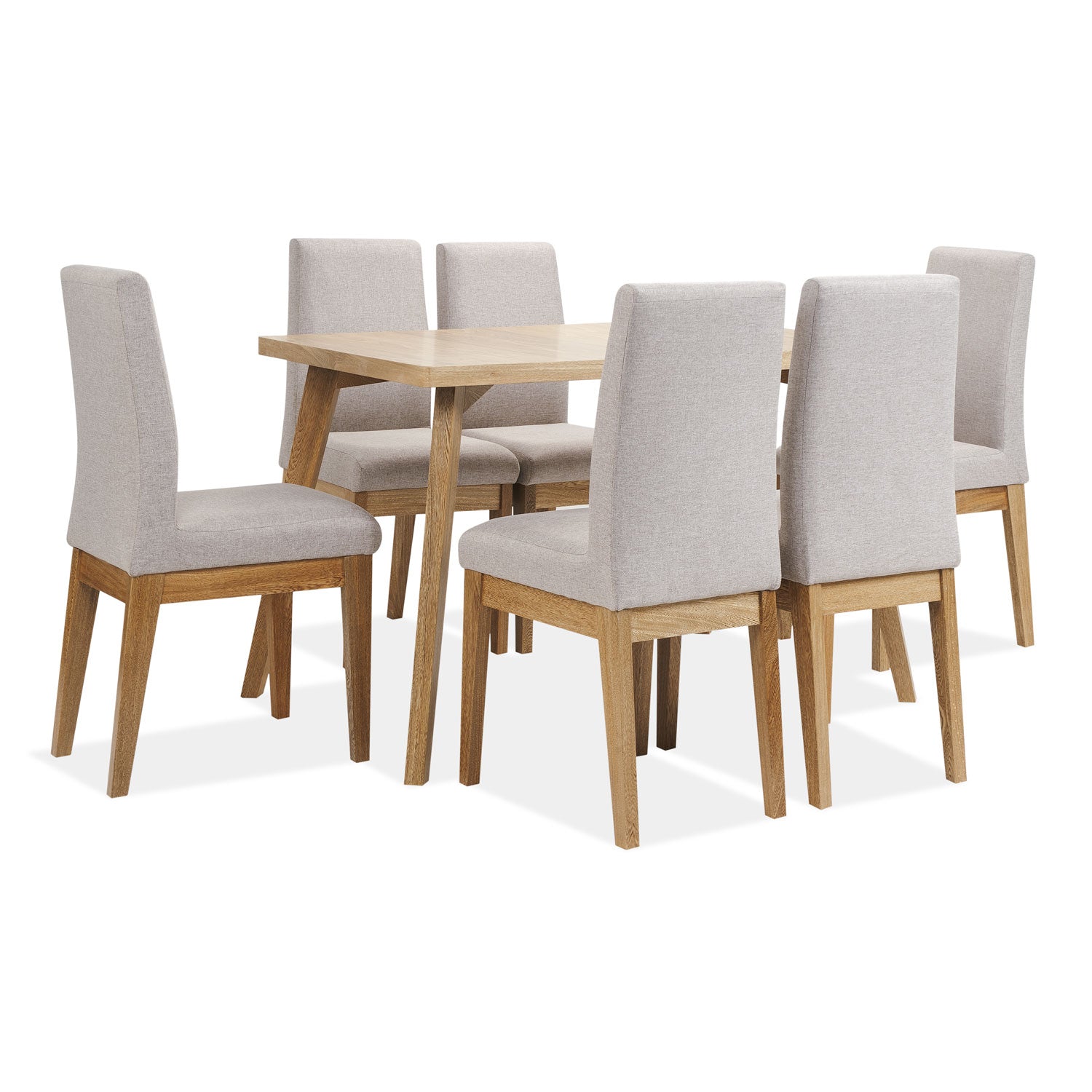 Comedor 6 Puestos Cannes Lino Taupe, Natural