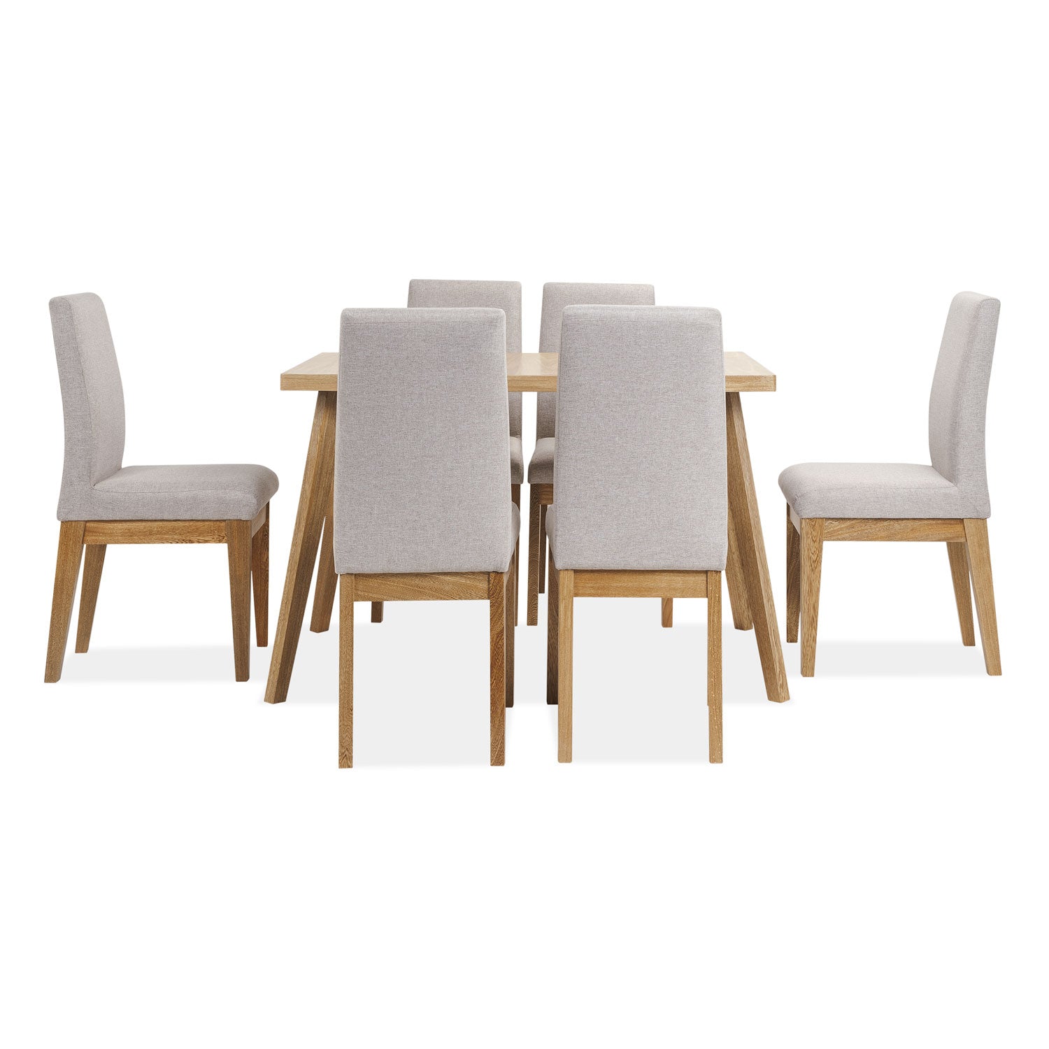 Comedor 6 Puestos Cannes Lino Taupe, Natural