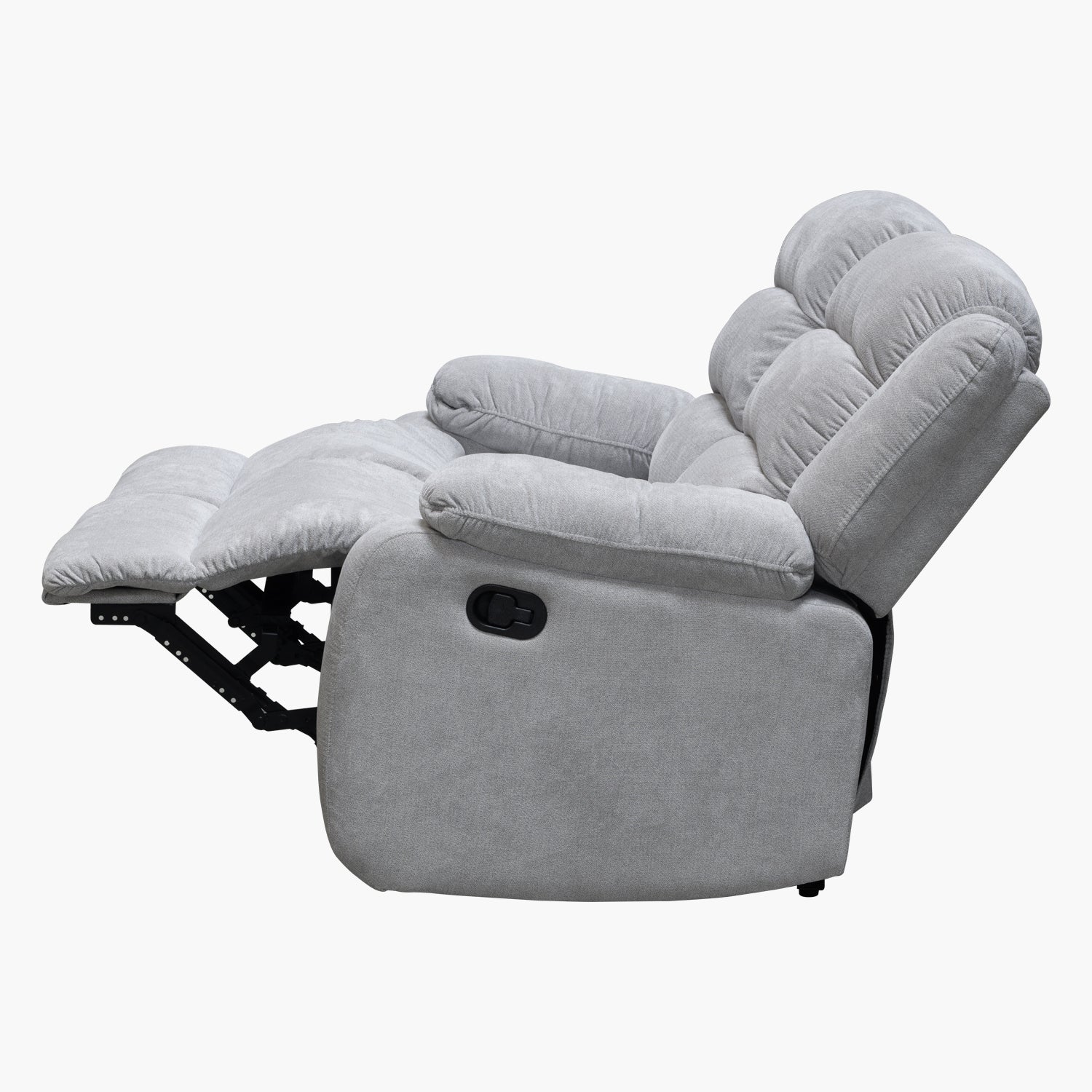 Sofá Reclinable 2 Puestos Nico Microfibra Plata