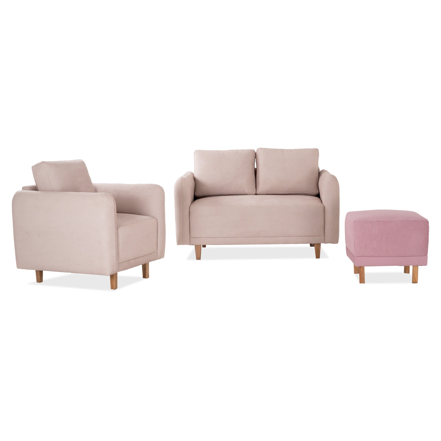 Juego de Sala Lana Chalet Beige, Rosa