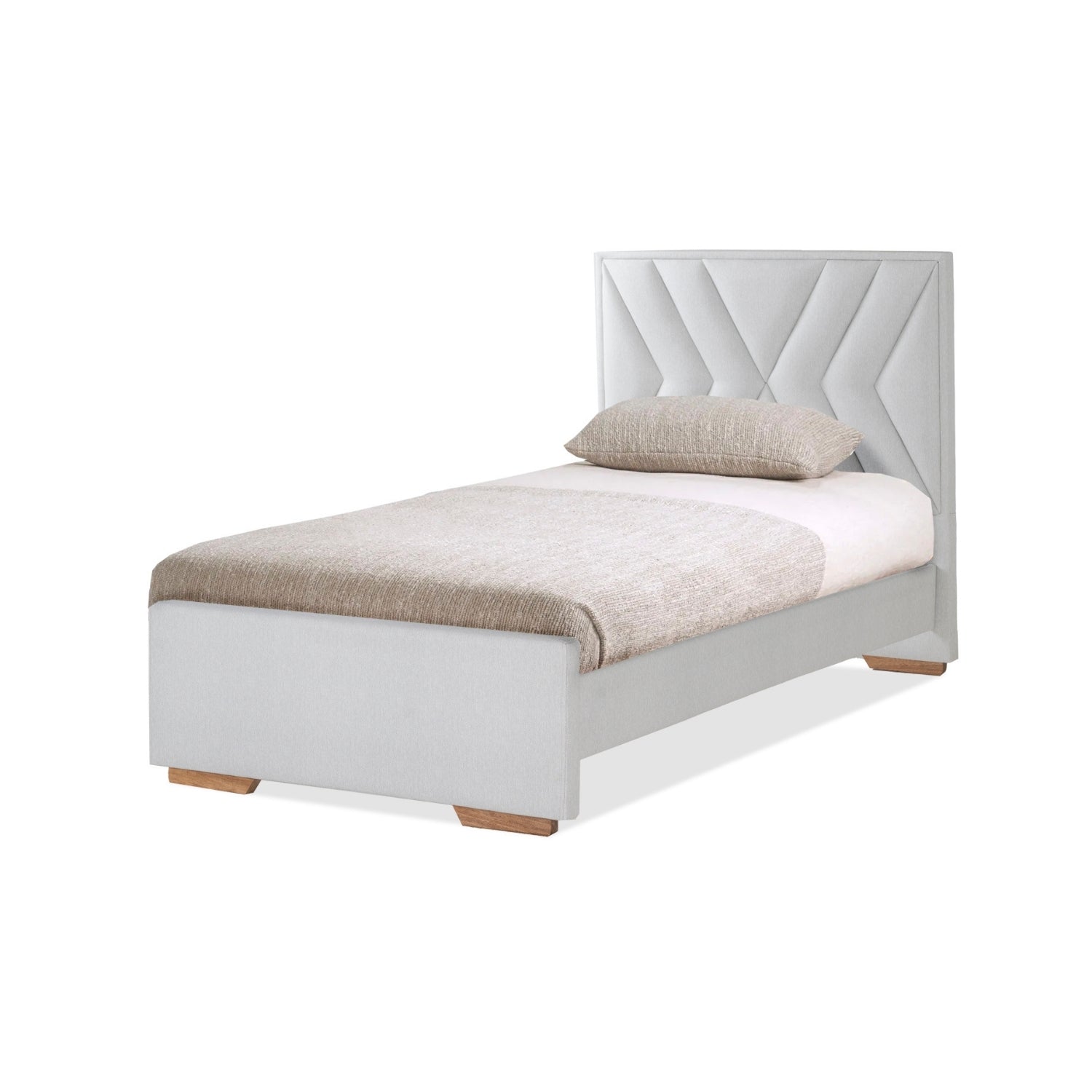 Cama 1.00 Vallarta Eurolino Gris, Natural